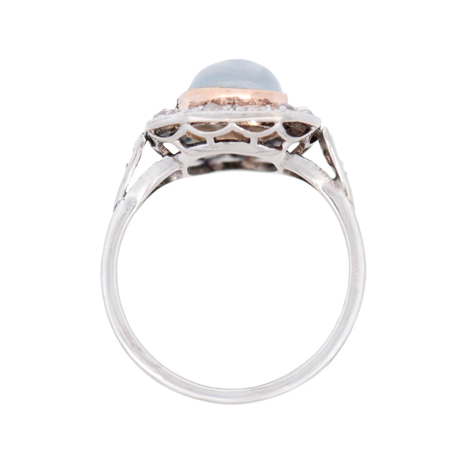Edwardian 18k Moonstone and Diamond Ring - Image 3