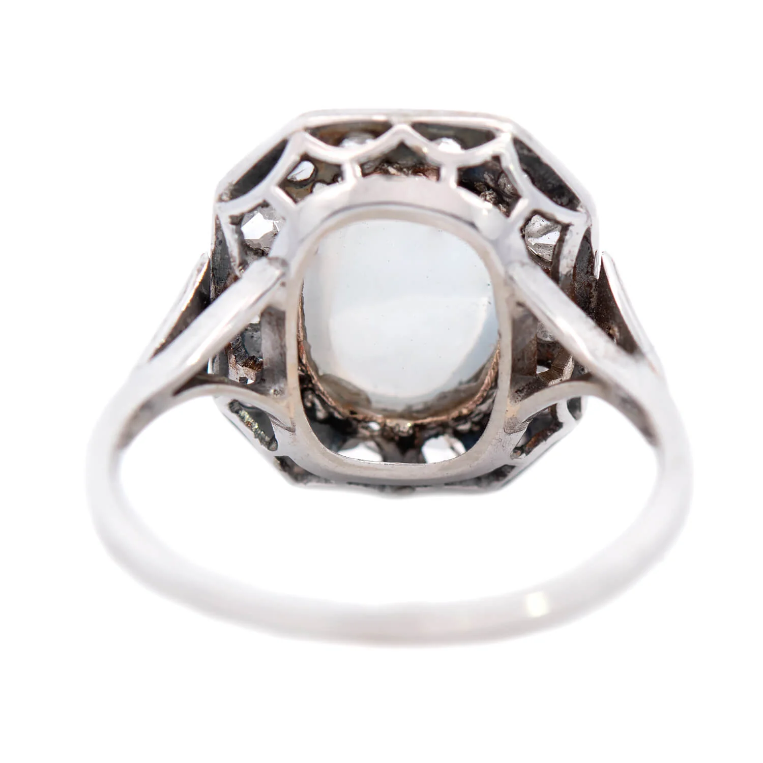 Edwardian 18k Moonstone and Diamond Ring - Image 5