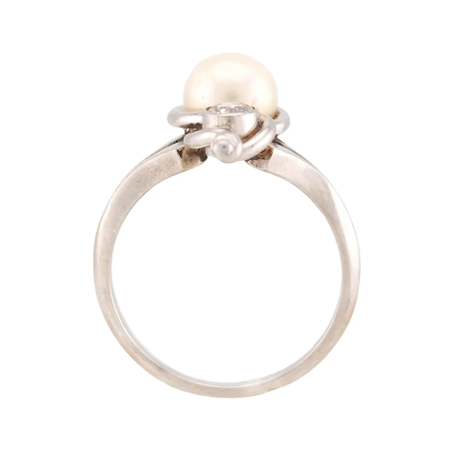 Edwardian 18k Pearl & Diamond Ring - Image 4