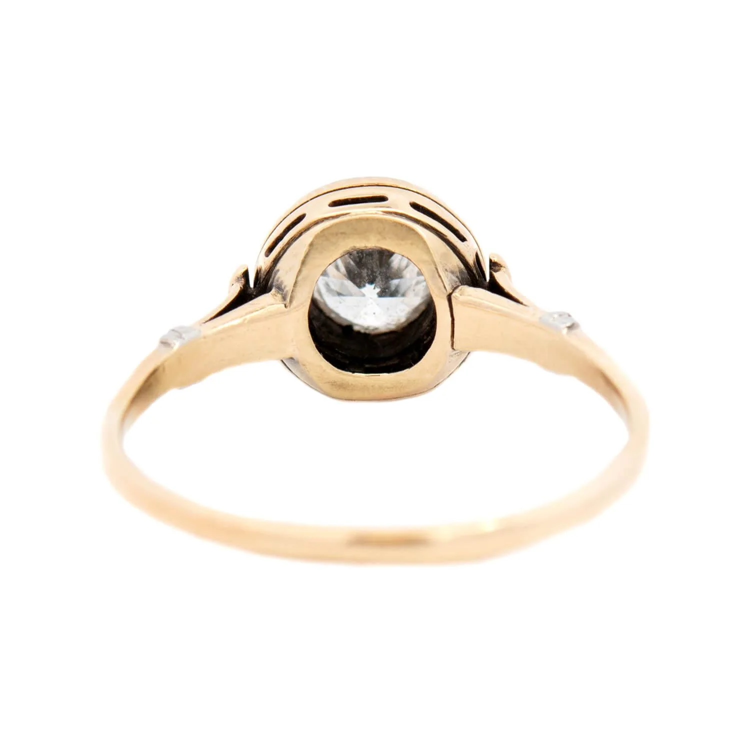 Edwardian 18K/Platinum Diamond and Sapphire Halo Ring - Image 5