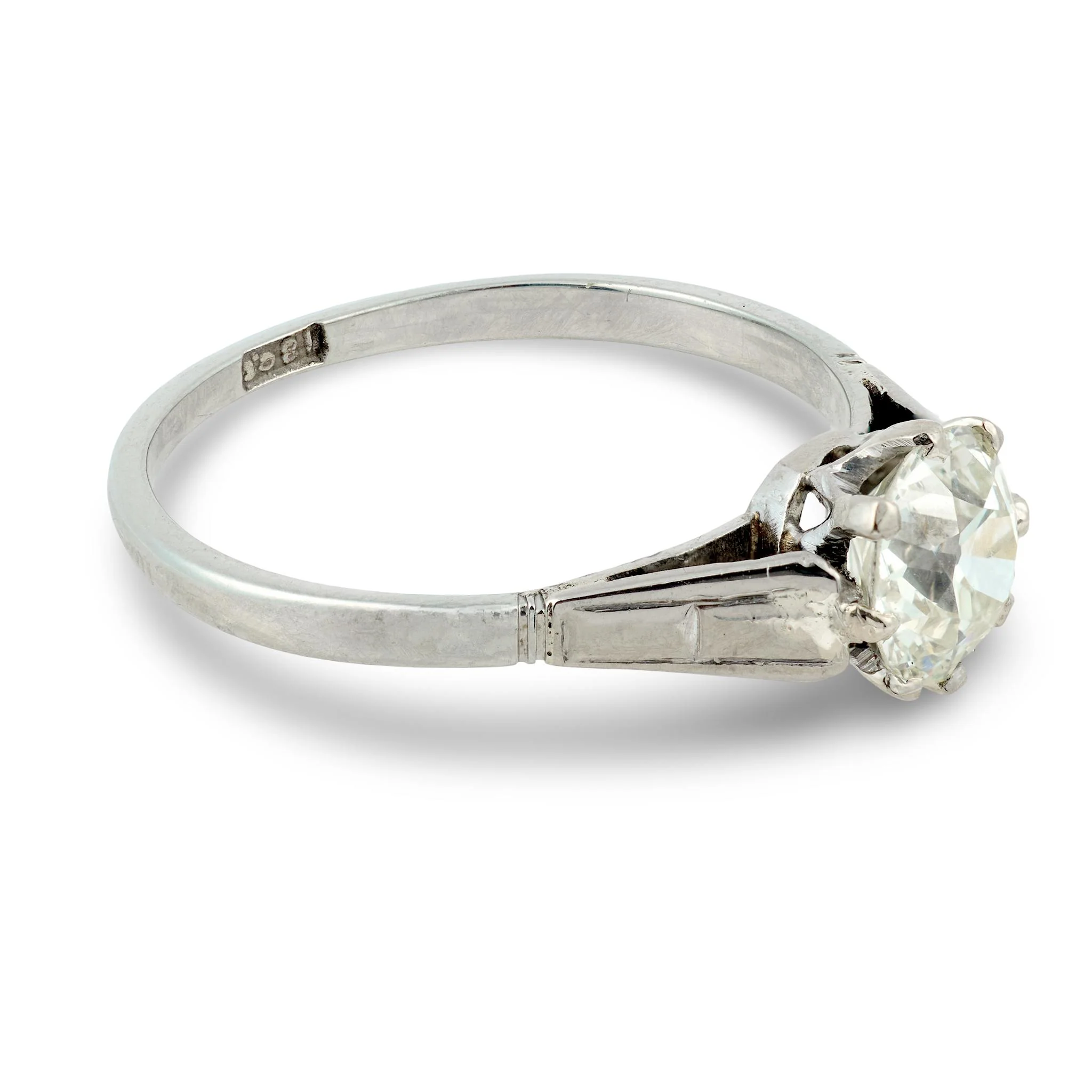Edwardian 18k/Platinum Diamond Engagement Ring 1.02ct - Image 3