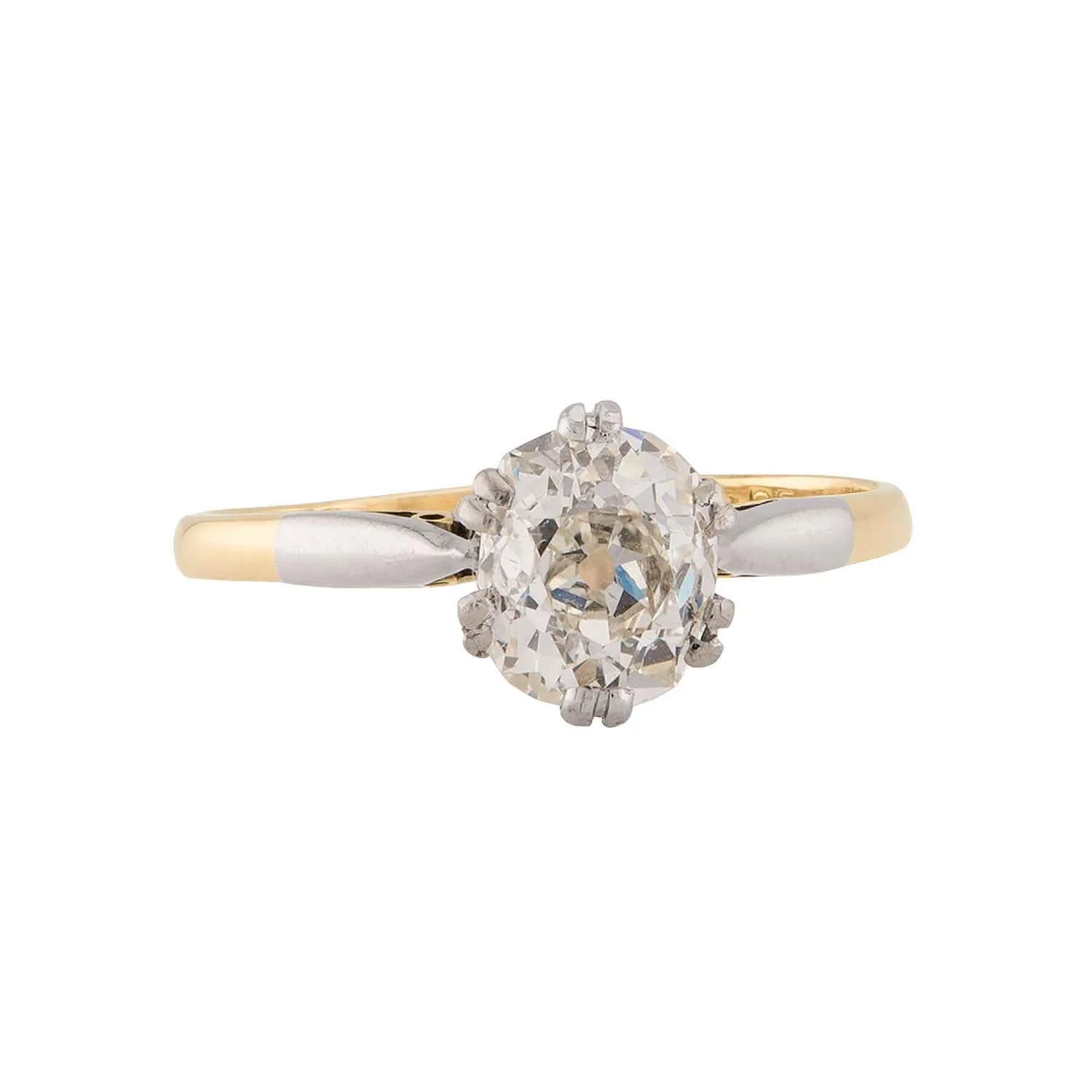 Edwardian 18k/Platinum Diamond Engagement Ring 1.30ct - Image 2