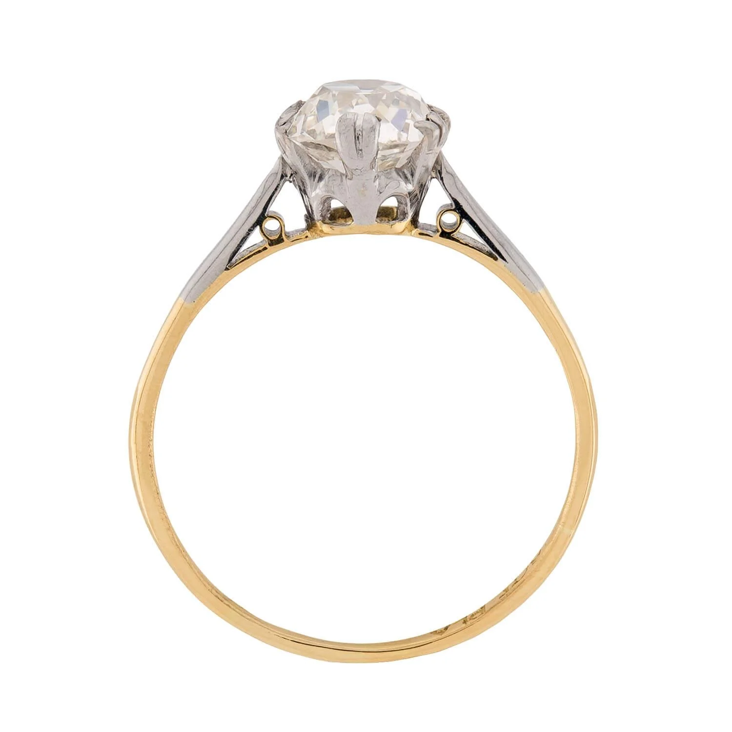 Edwardian 18k/Platinum Diamond Engagement Ring 1.30ct - Image 4