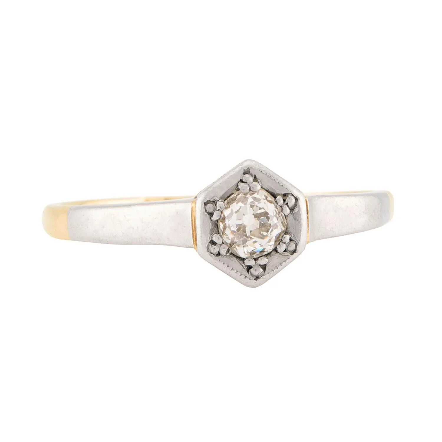Edwardian 18k & Platinum Diamond Engagement Ring .20ct - Image 2