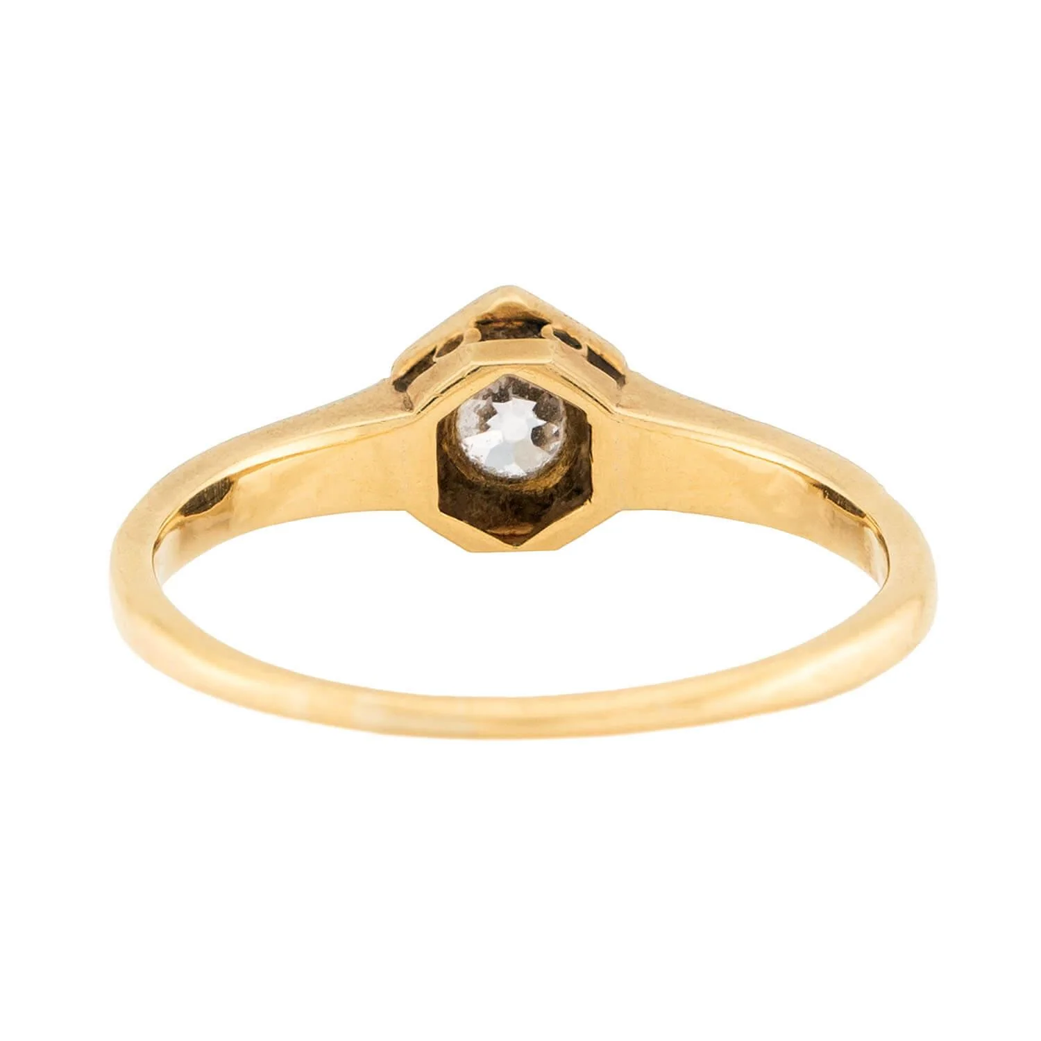 Edwardian 18k & Platinum Diamond Engagement Ring .20ct - Image 5