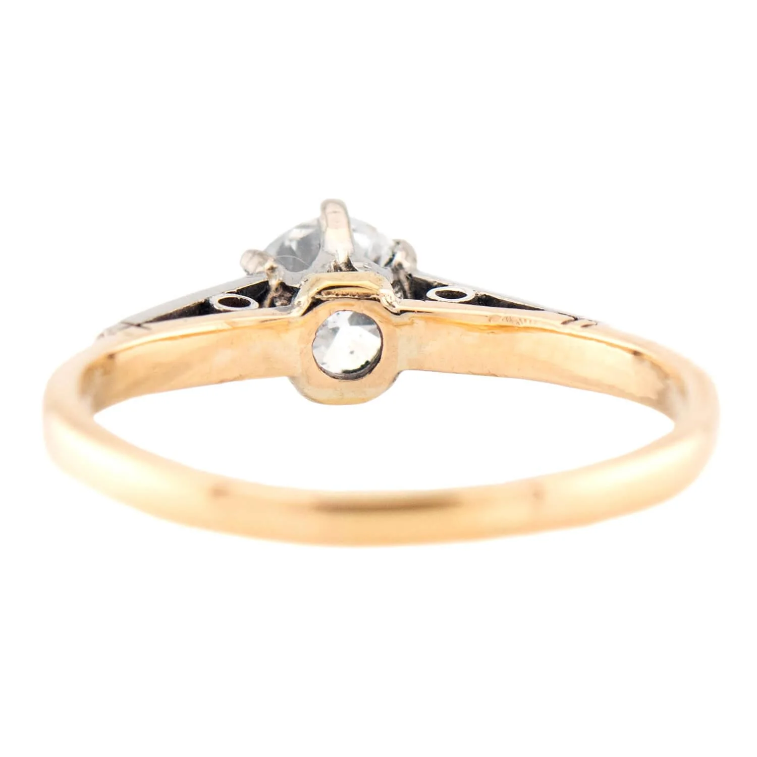 Edwardian 18k/Platinum Diamond Engagement Ring .45ct - Image 5