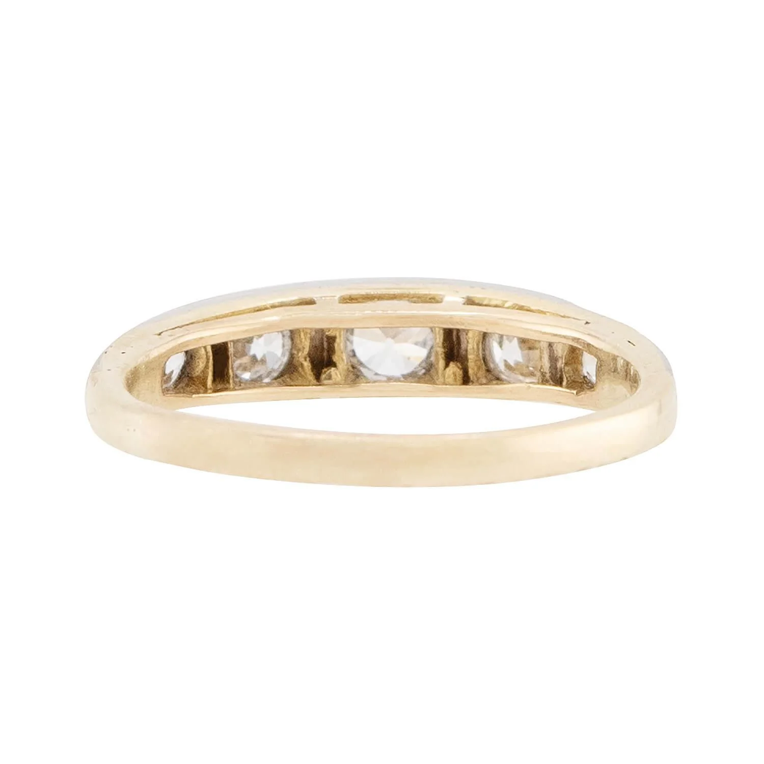 Edwardian 18k & Platinum Diamond Five Stone Ring - Image 3