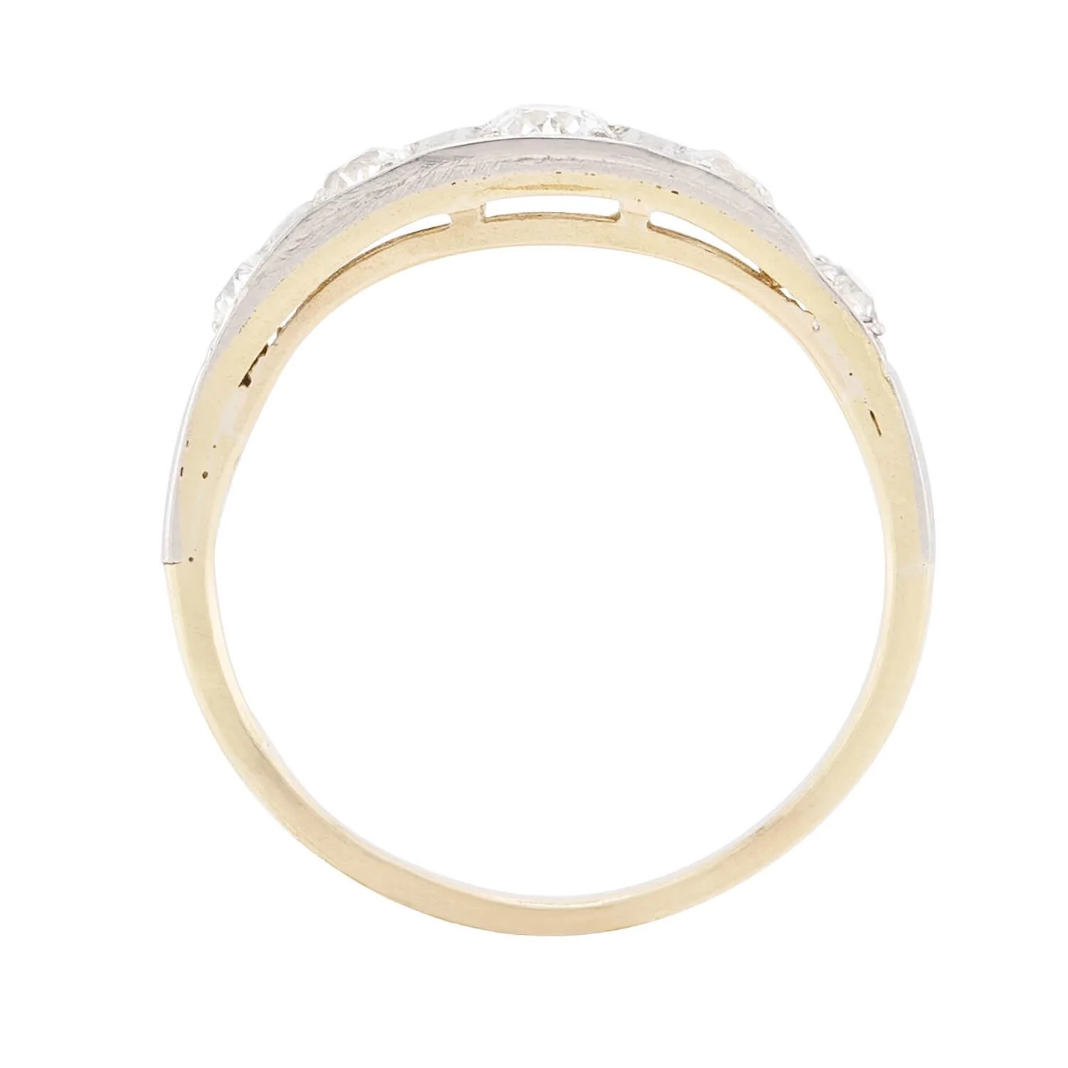 Edwardian 18k & Platinum Diamond Five Stone Ring - Image 4