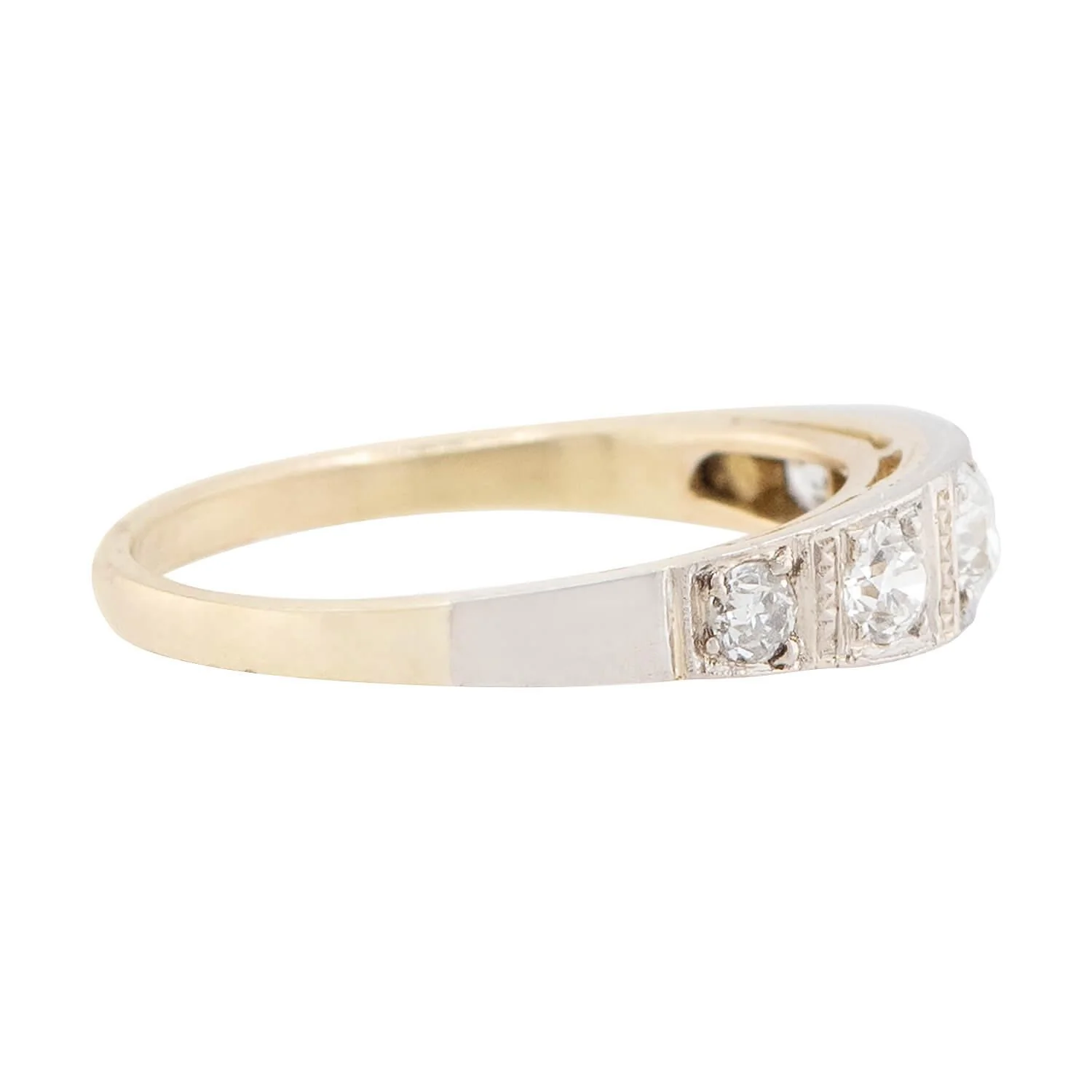 Edwardian 18k & Platinum Diamond Five Stone Ring - Image 5