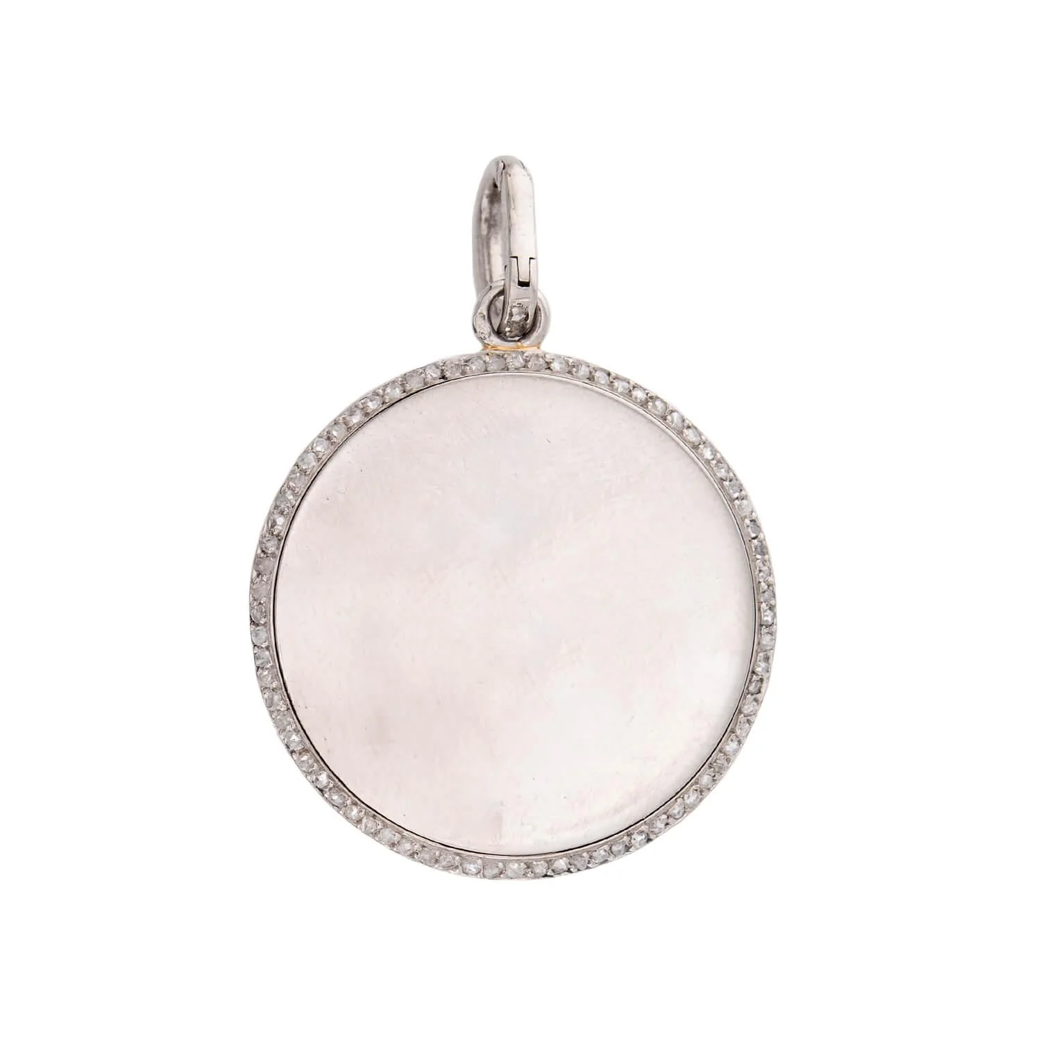 Edwardian 18k/Platinum Diamond Hermes-Motif Disc Pendant - Image 3