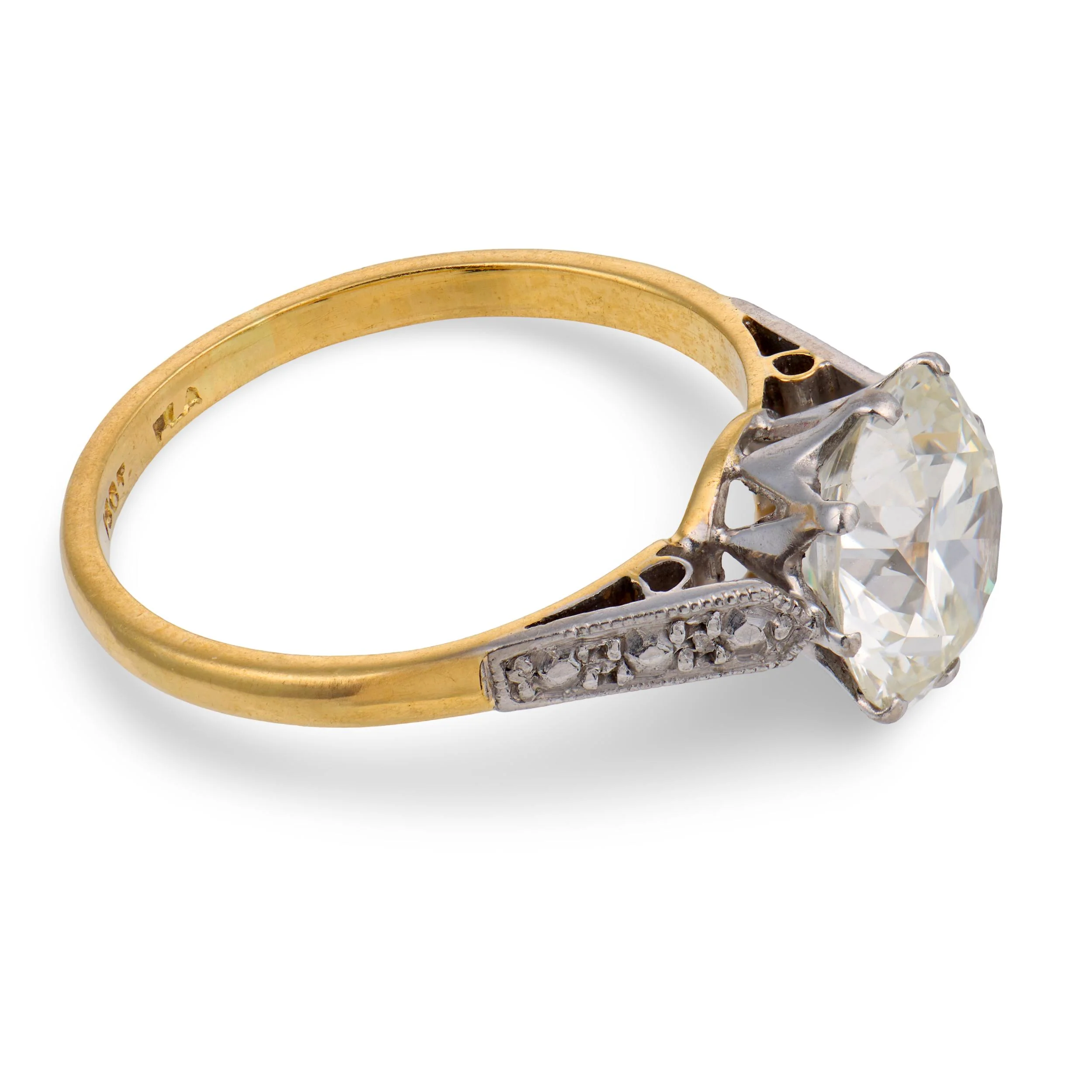 Edwardian 18k/Platinum GIA Diamond Engagement Ring 2.33ct - Image 3