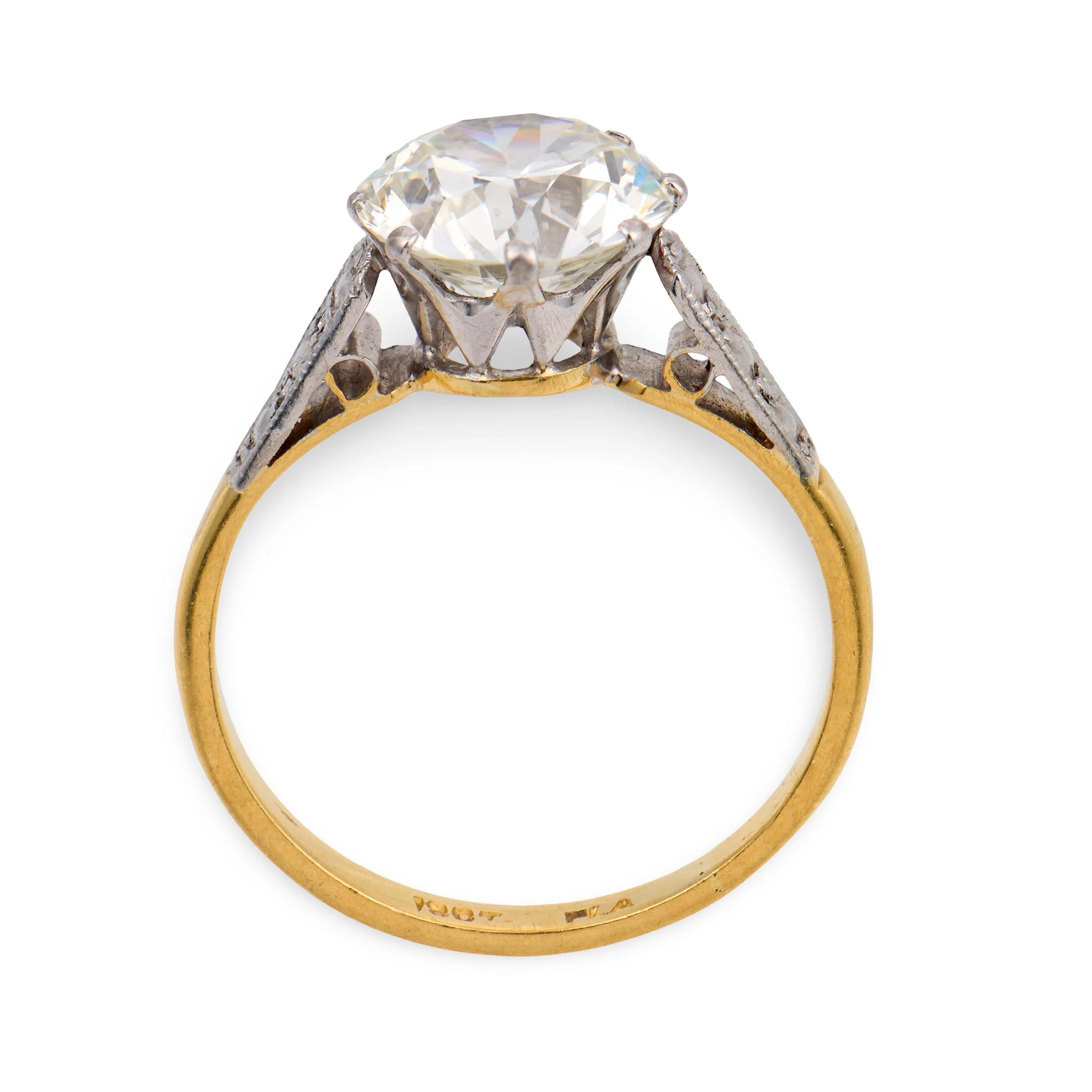 Edwardian 18k/Platinum GIA Diamond Engagement Ring 2.33ct - Image 4