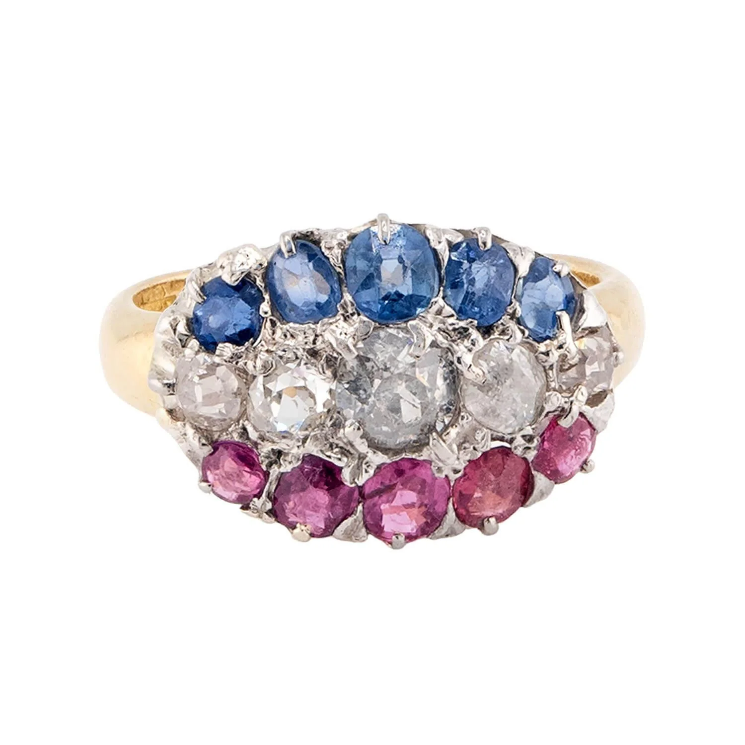 Edwardian 18k Sapphire & Diamond Ring - Image 2