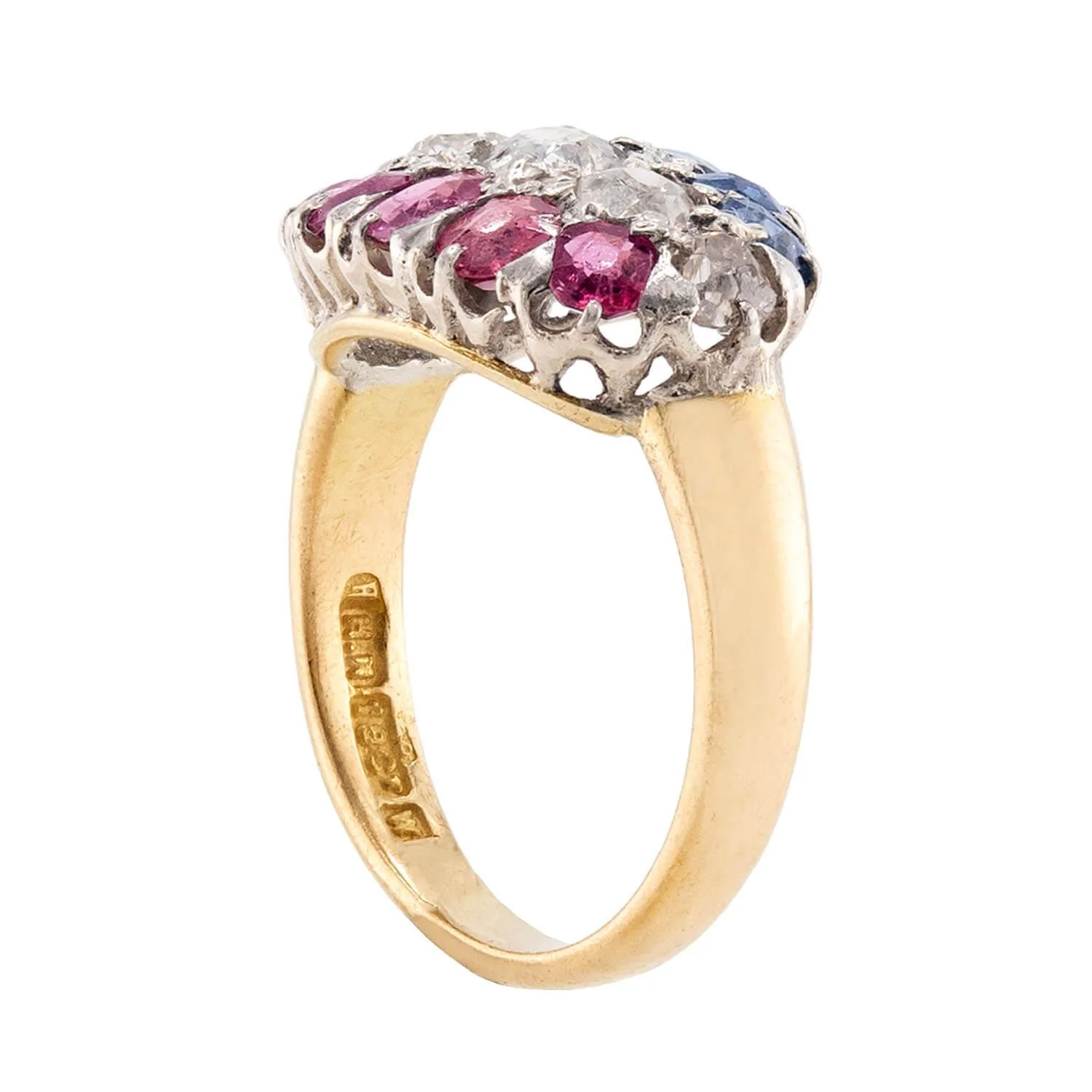 Edwardian 18k Sapphire & Diamond Ring - Image 3