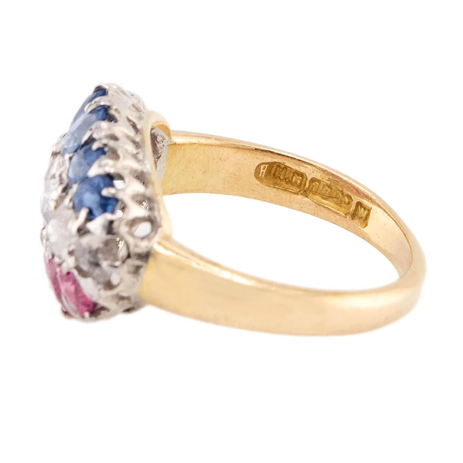 Edwardian 18k Sapphire & Diamond Ring - Image 5