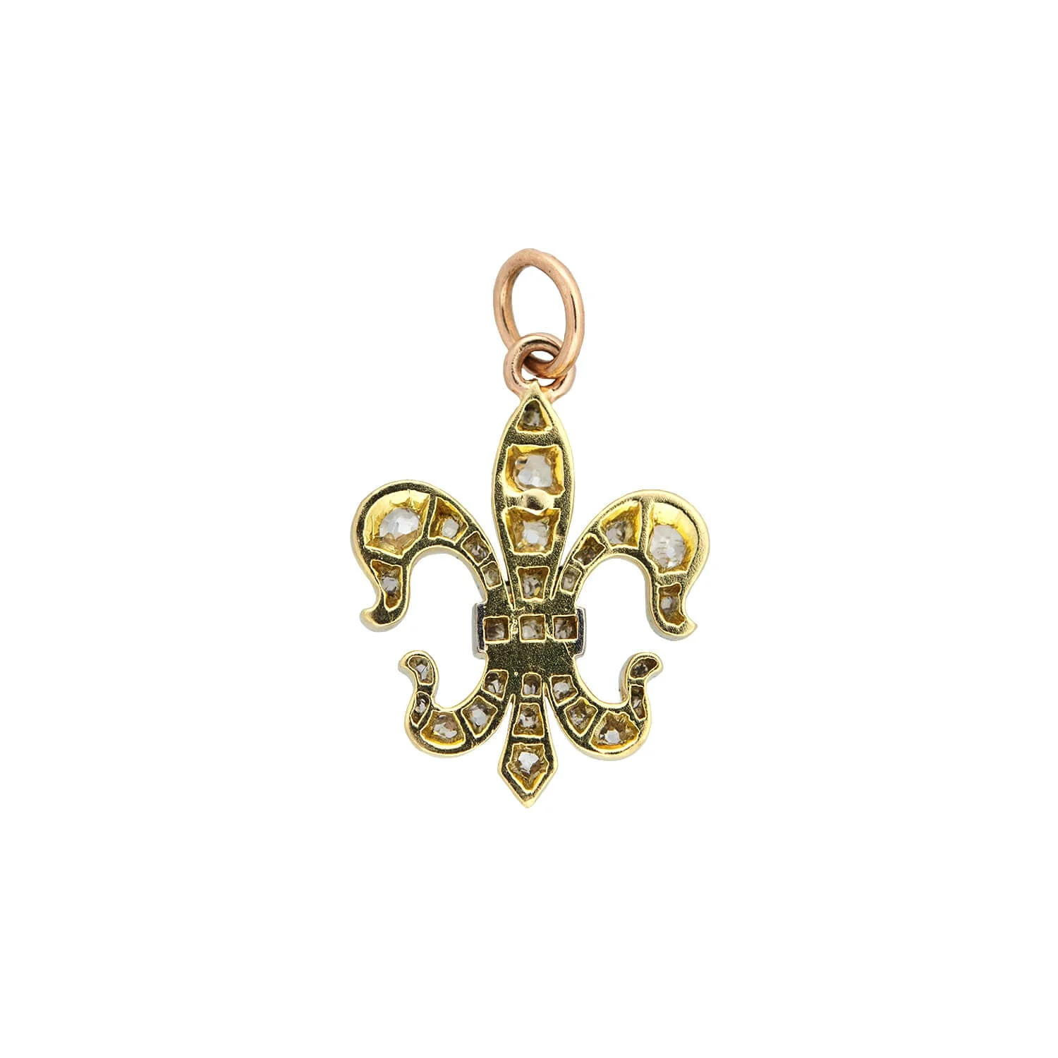 Edwardian 18kt/Platinum Diamond Fleur-de-Lys Pendant 0.90ctw - Image 3