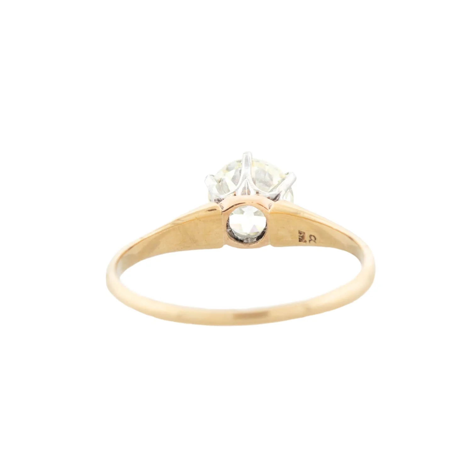 Edwardian 18kt/Platinum Old European Cut Solitaire Diamond Engagement Ring 1.00ct - Image 5