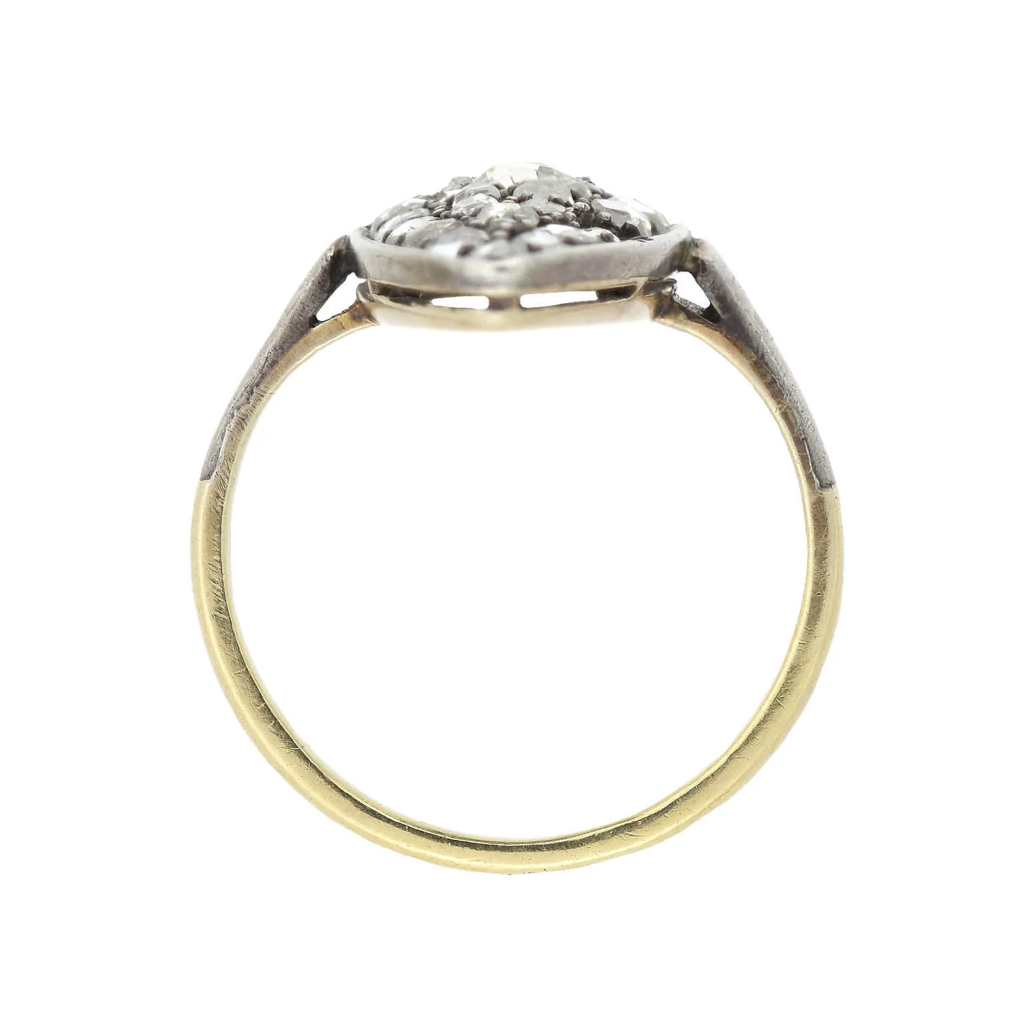 Edwardian 21kt/Sterling + Diamond Navette Ring - Image 3