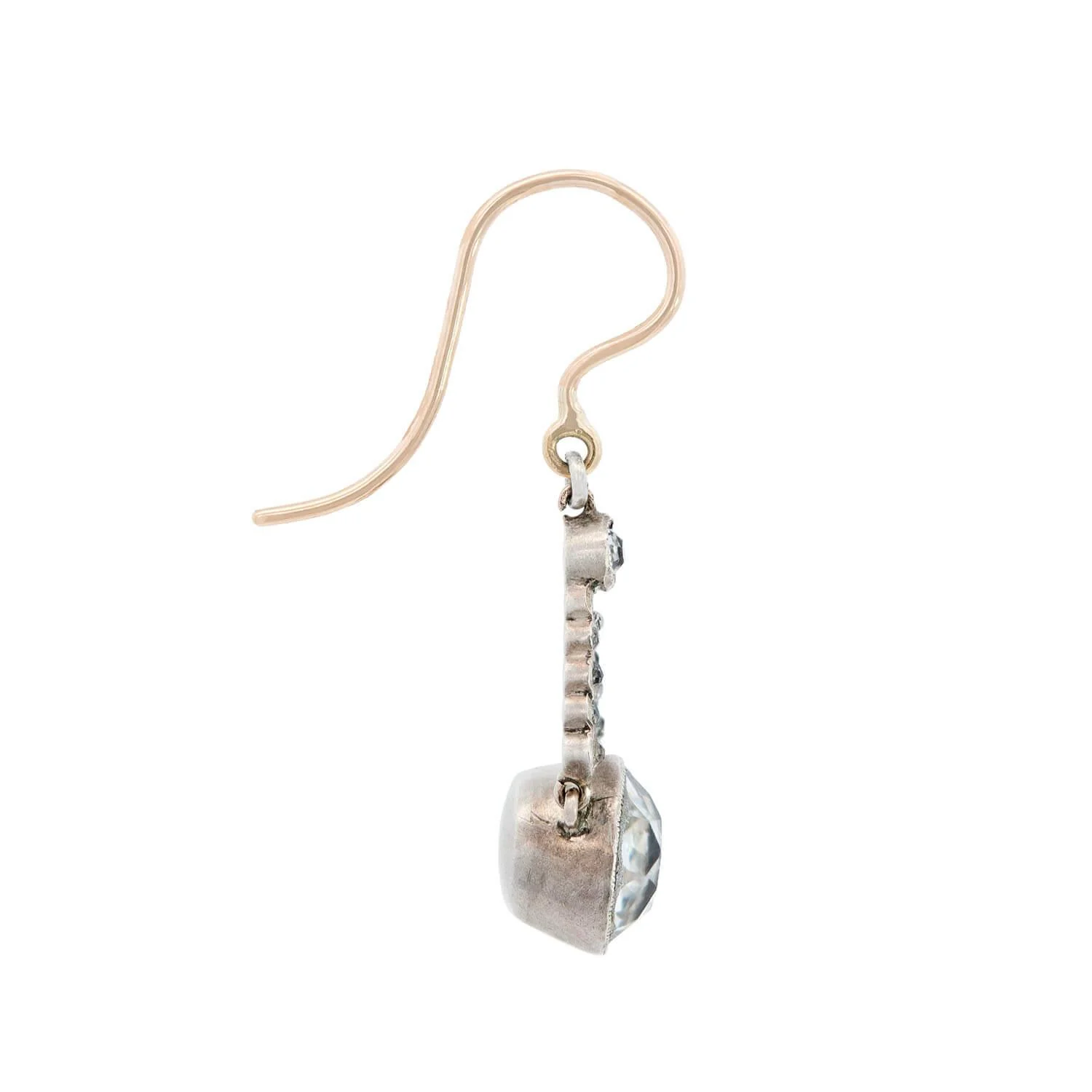Edwardian 9k/Sterling Silver Paste Dangles - Image 2