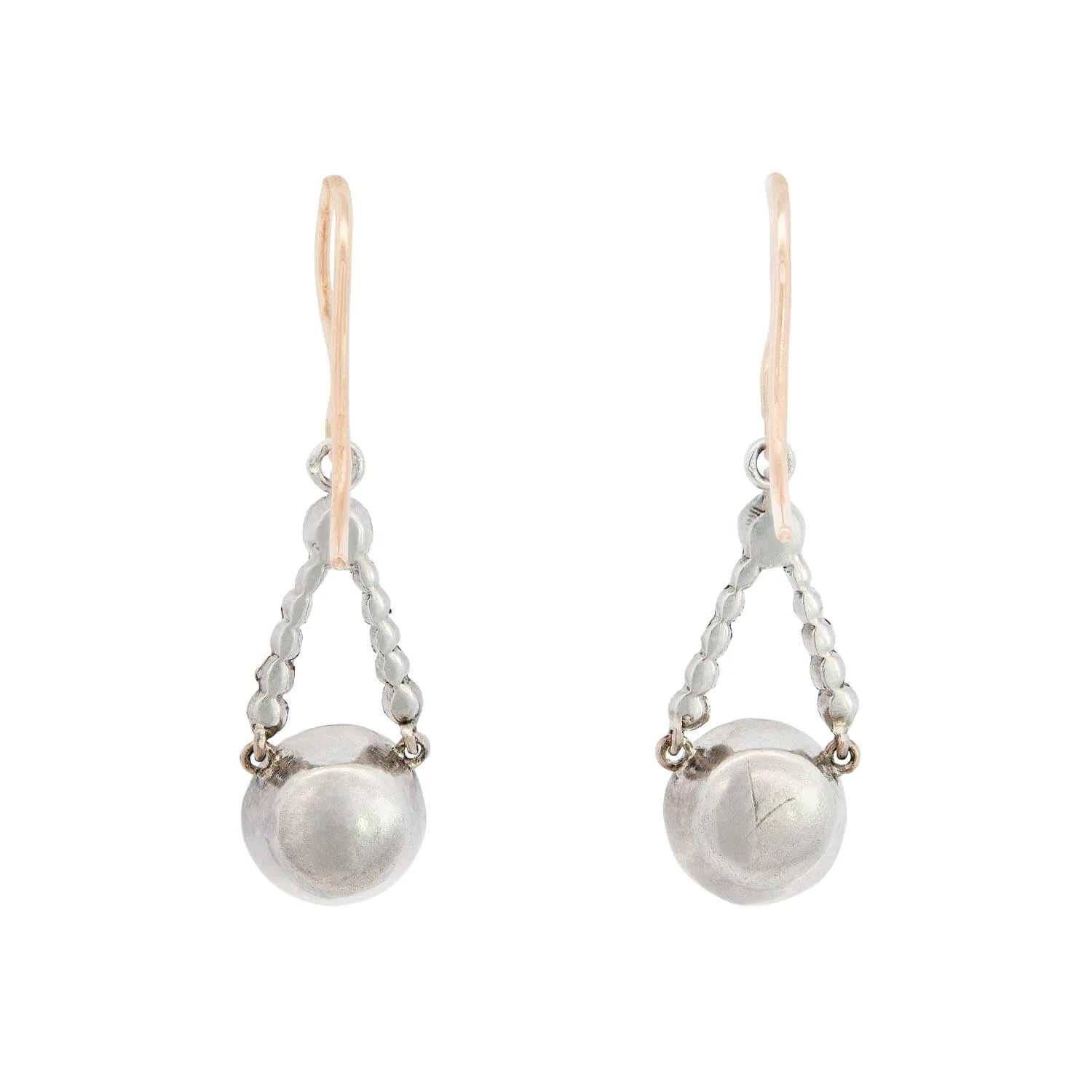 Edwardian 9k/Sterling Silver Paste Dangles - Image 3