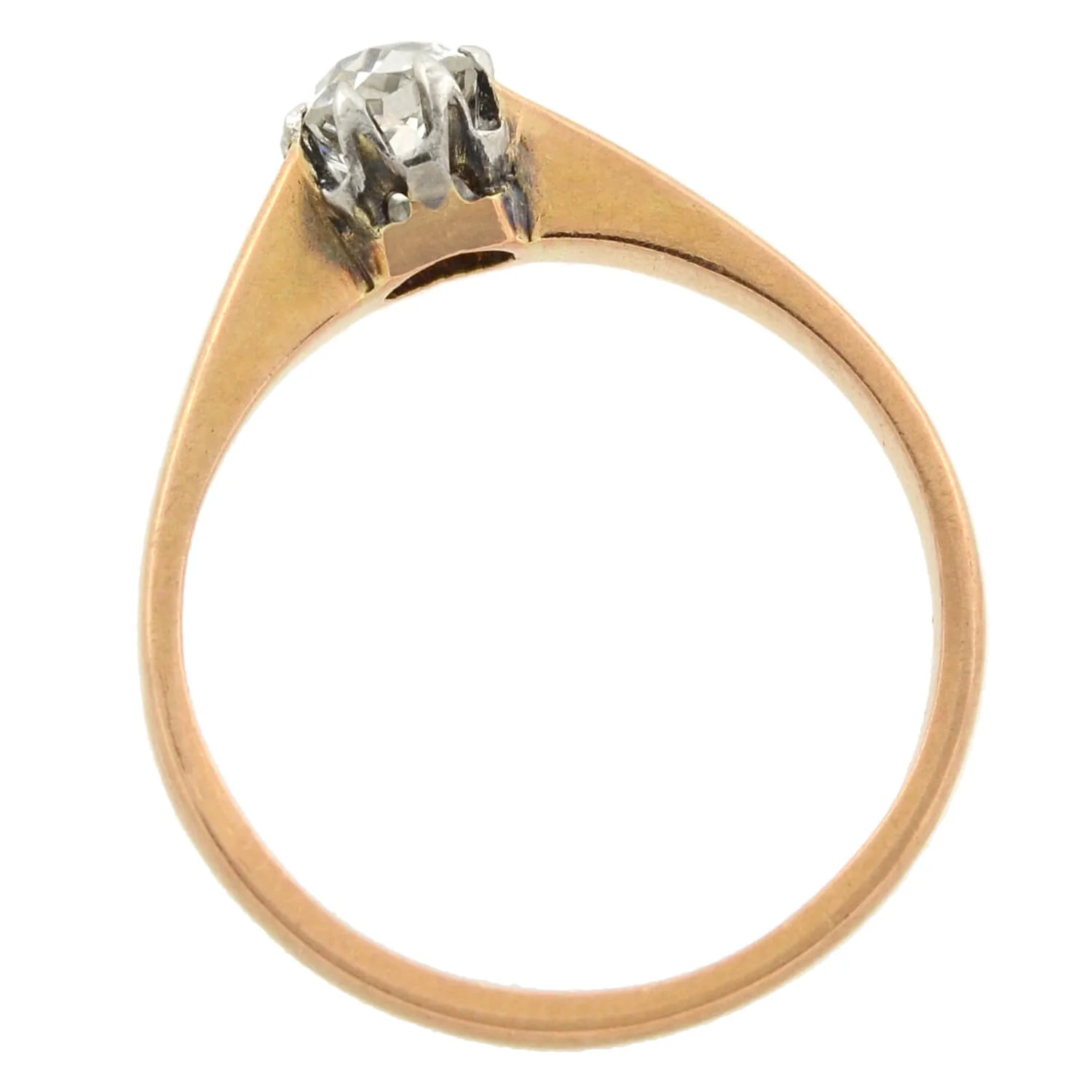 Art Deco French 18kt/Platinum Diamond Solitaire Engagement Ring 0.45ct - Image 3
