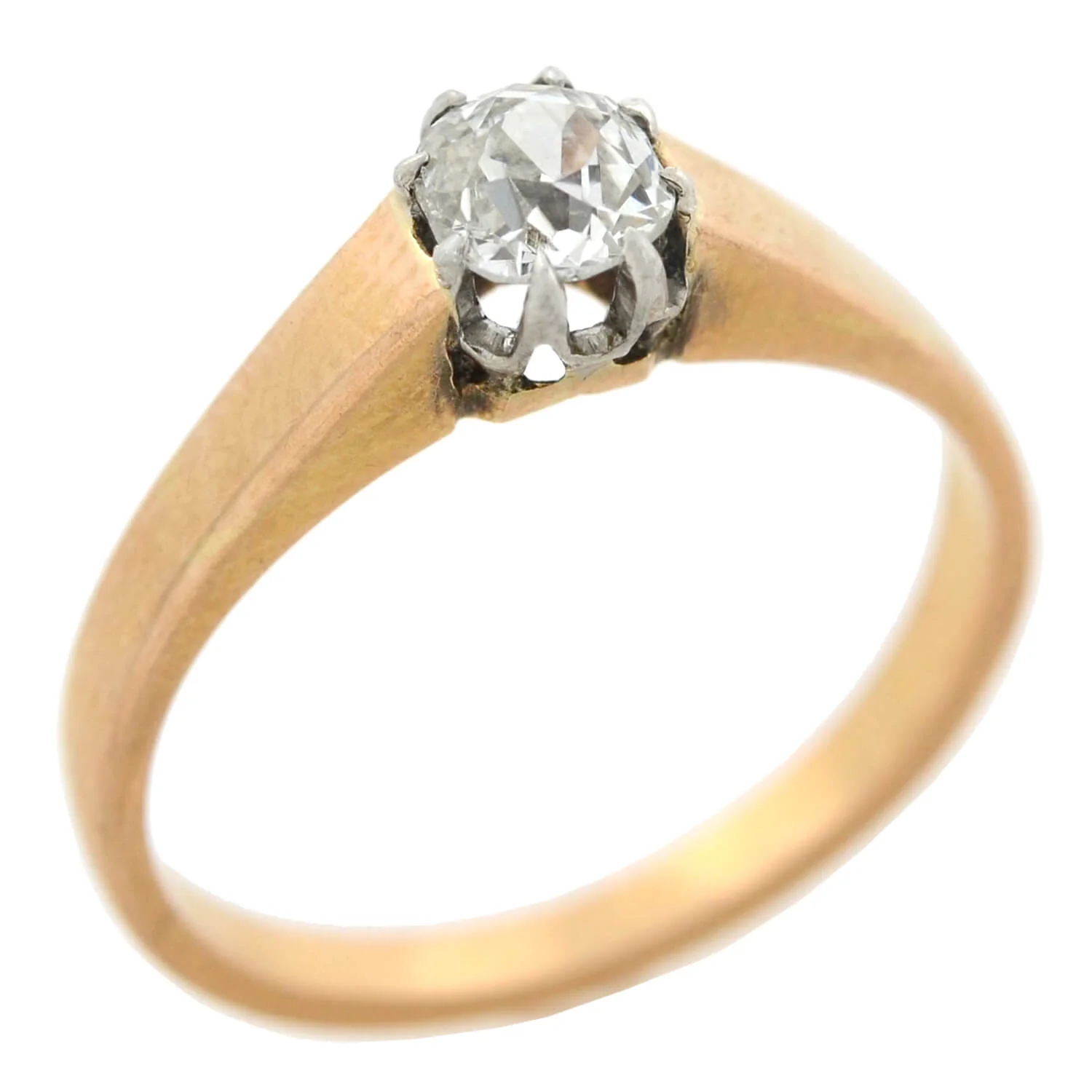 Art Deco French 18kt/Platinum Diamond Solitaire Engagement Ring 0.45ct - Image 4
