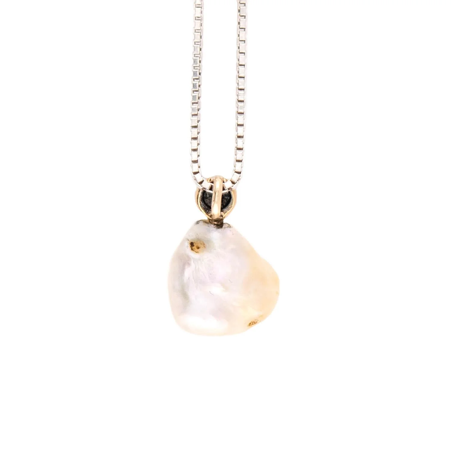 Edwardian Platinum/14k/Sterling Silver Pearl and Diamond Pendant Necklace - Image 4
