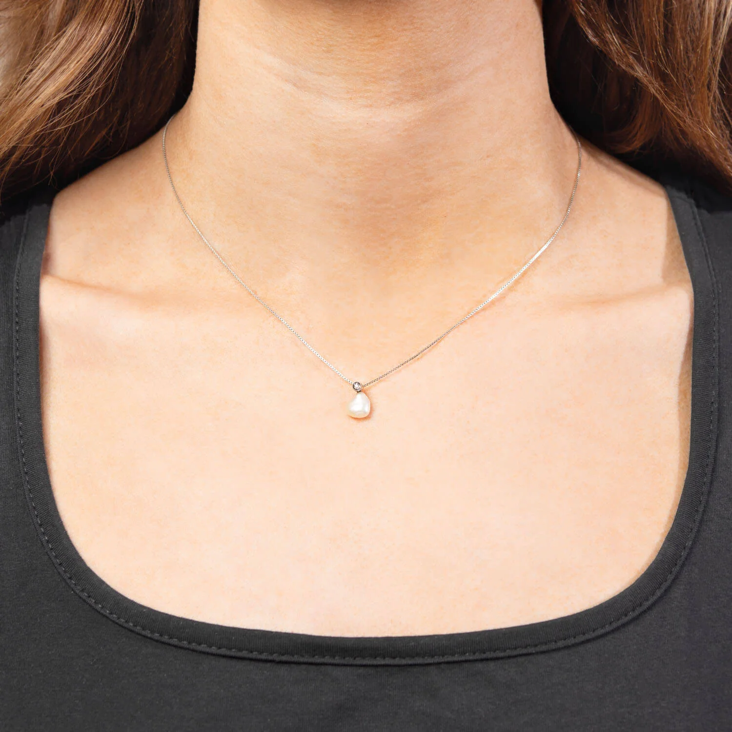 Edwardian Platinum/14k/Sterling Silver Pearl and Diamond Pendant Necklace - Image 5