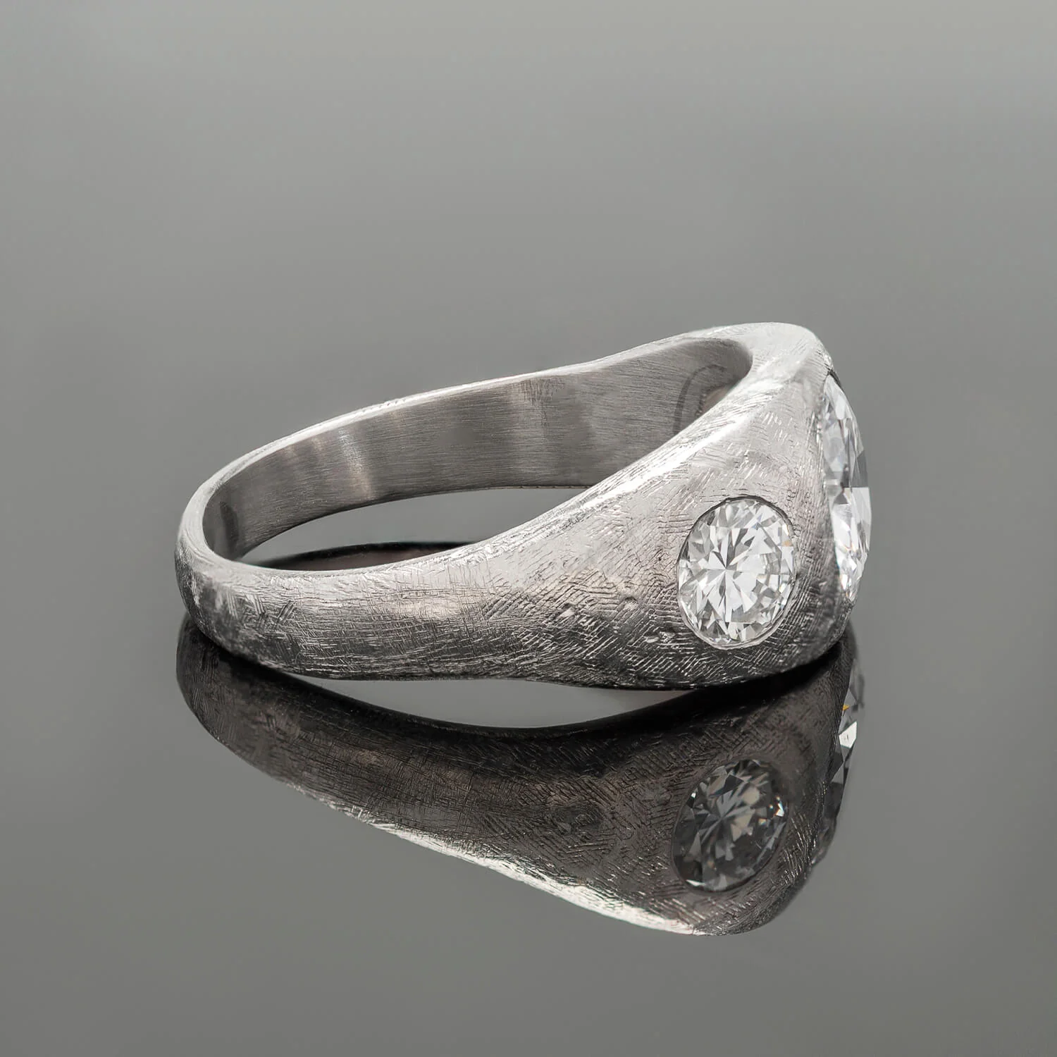 Edwardian Platinum Diamond Gypsy Ring 2.25ctw - Image 2