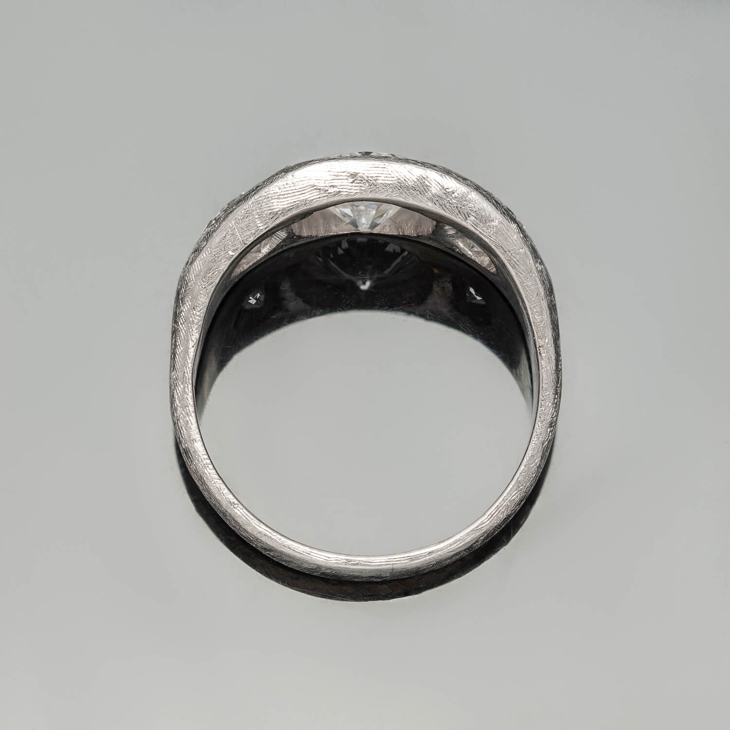 Edwardian Platinum Diamond Gypsy Ring 2.25ctw - Image 3