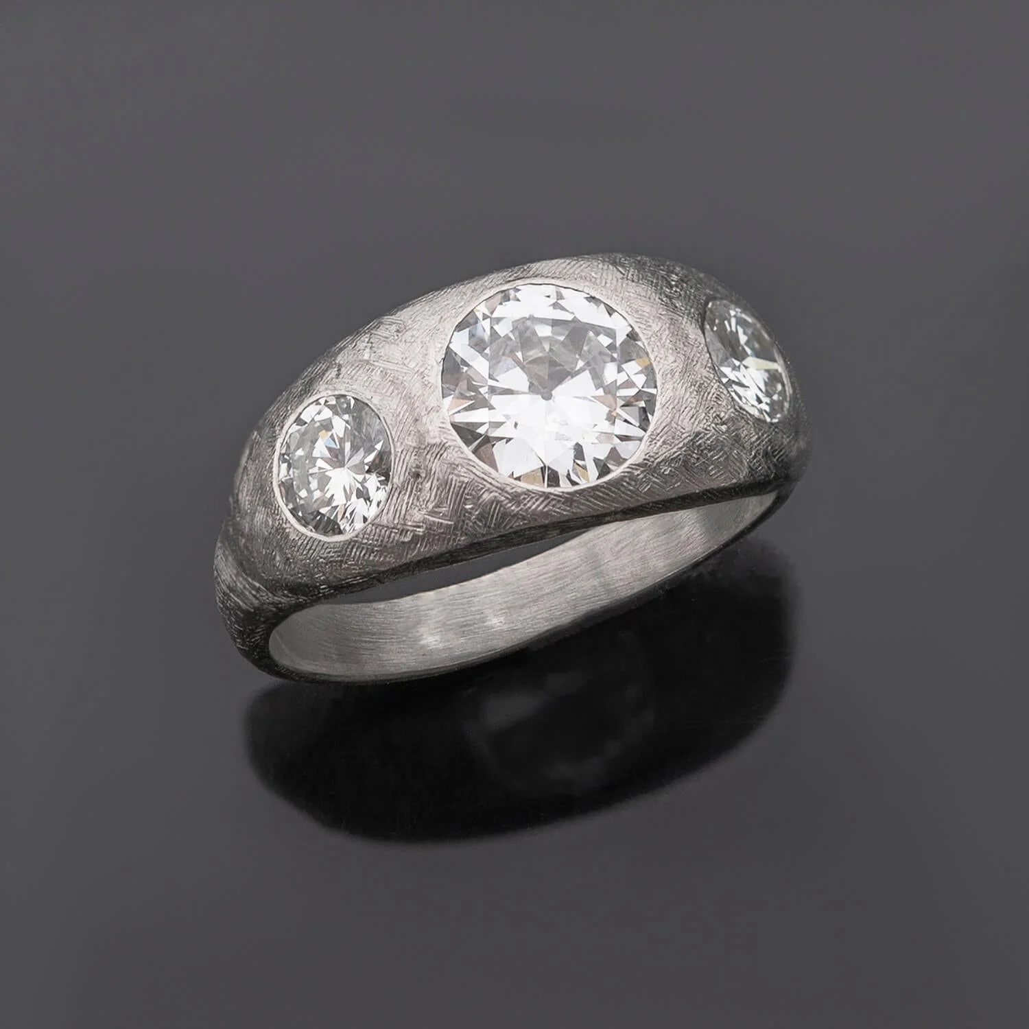 Edwardian Platinum Diamond Gypsy Ring 2.25ctw - Image 4