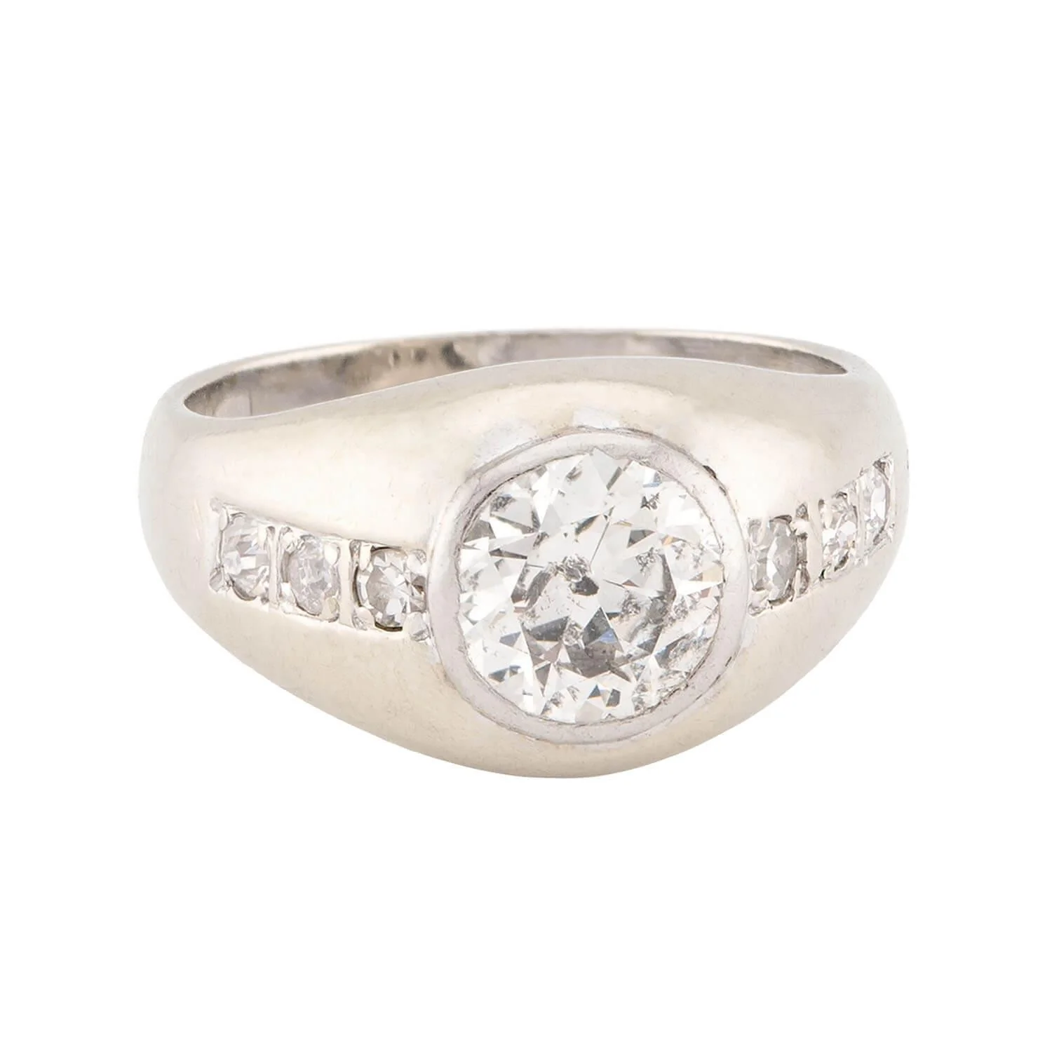 Edwardian Platinum Diamond Engagement Ring 1.65ct - Image 2
