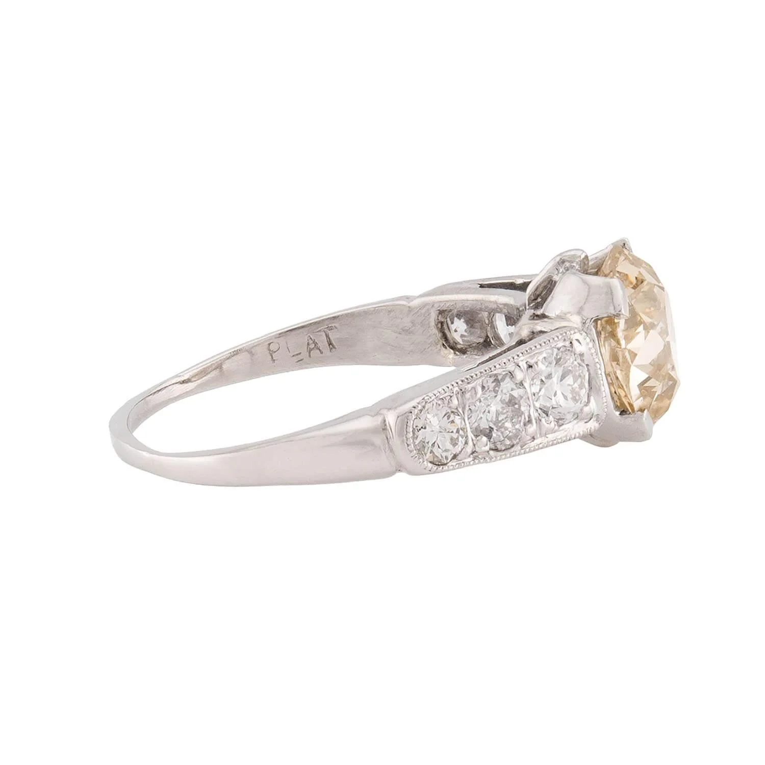 Edwardian Platinum Diamond Engagement Ring 1.70ct - Image 3