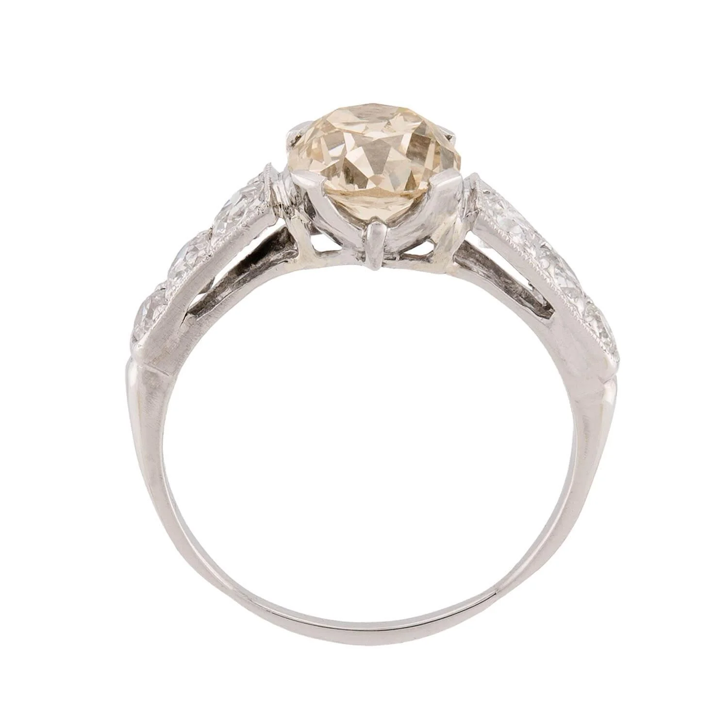 Edwardian Platinum Diamond Engagement Ring 1.70ct - Image 4