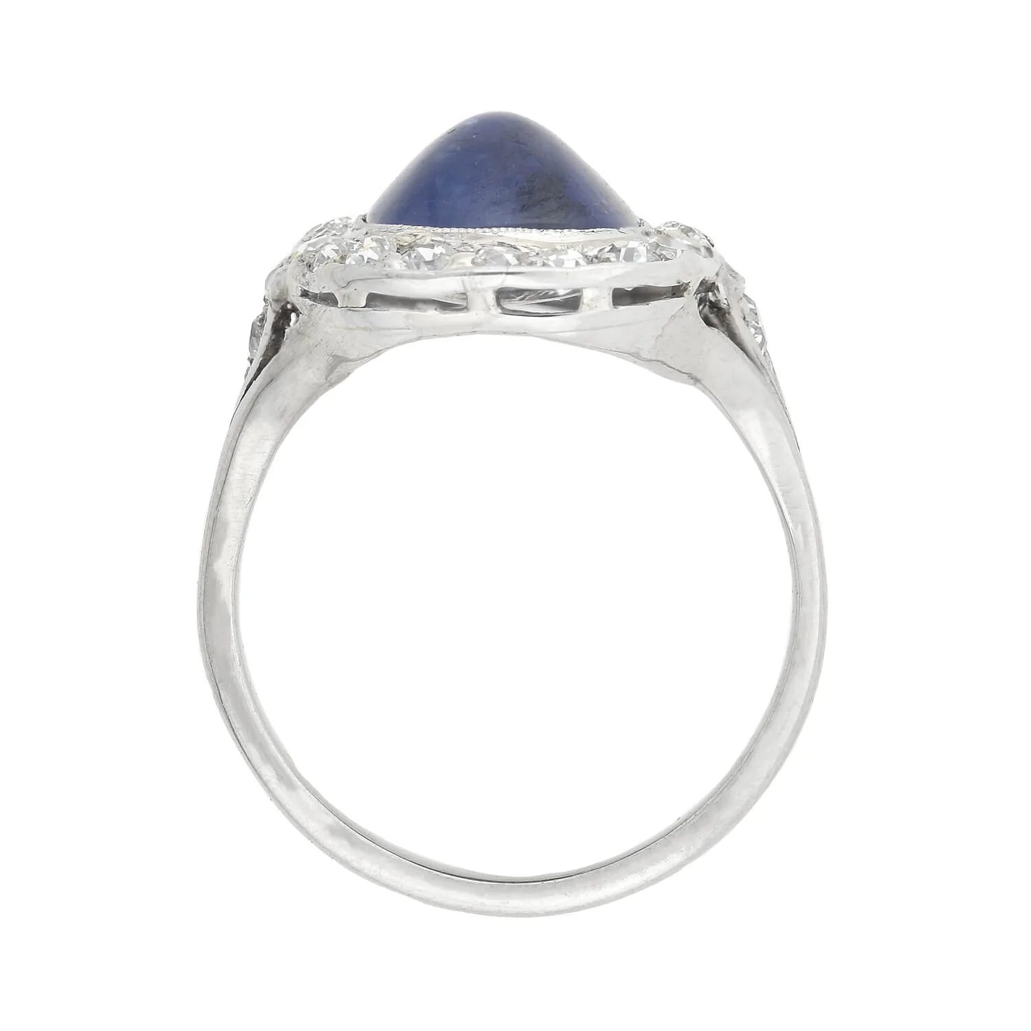 Edwardian Platinum Diamond + Sapphire 3ctw+ Center - Image 3