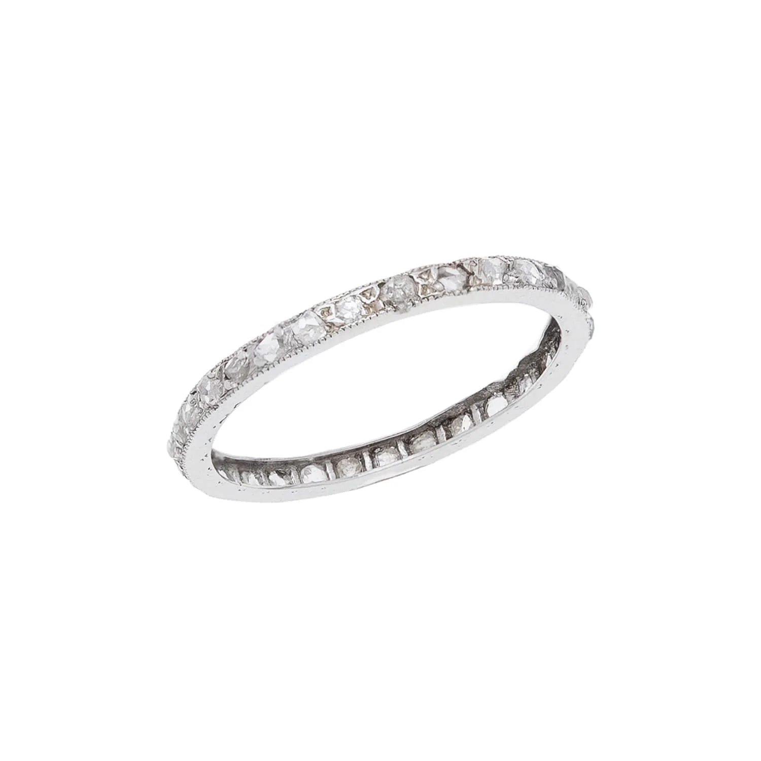 Edwardian Platinum & Rose Cut Diamond Eternity Band 0.90ctw - Image 3