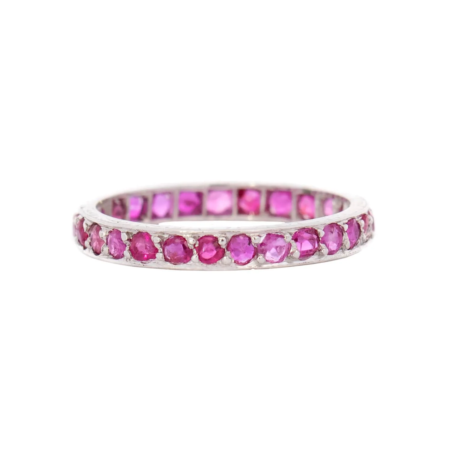 Edwardian Platinum Ruby Eternity Band - Image 2