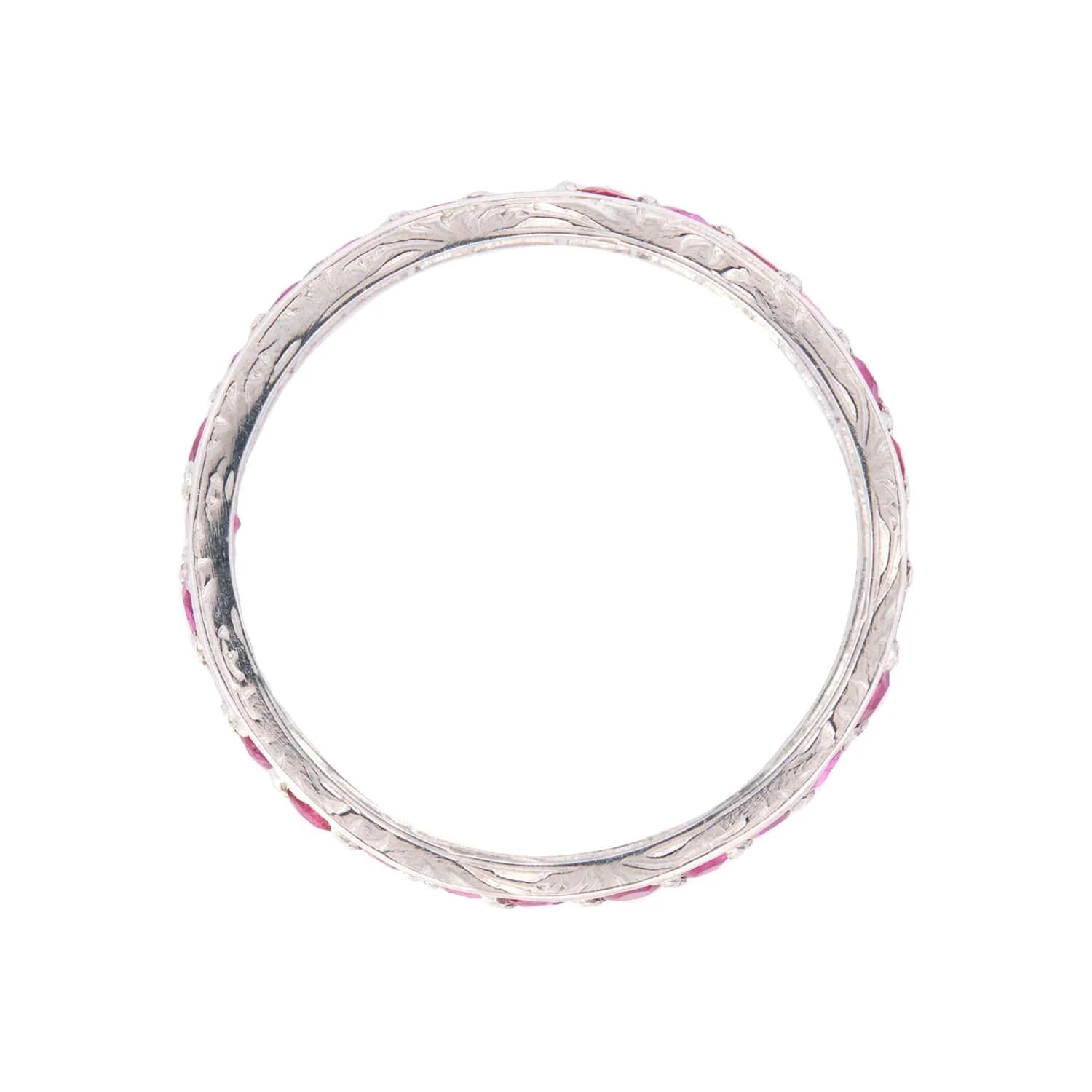 Edwardian Platinum Ruby Eternity Band - Image 3