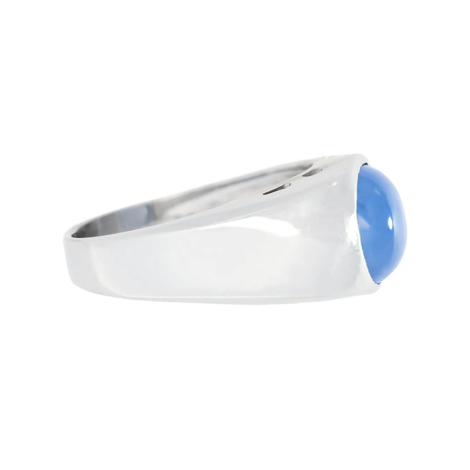 Edwardian Platinum Star Sapphire Flush Mount Ring - Image 3