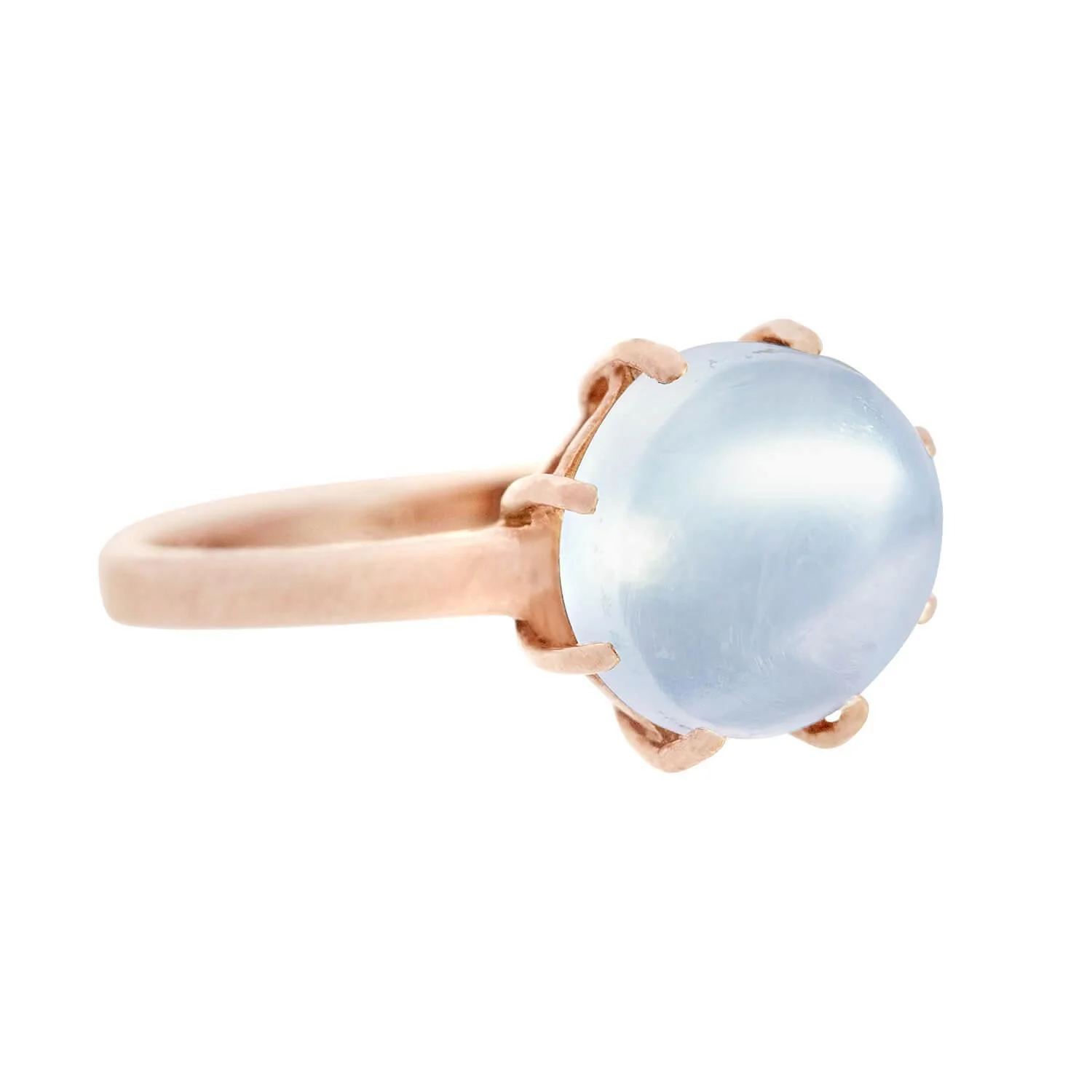Estate 10k Rose Gold Moonstone Cab Prong Set - Image 2