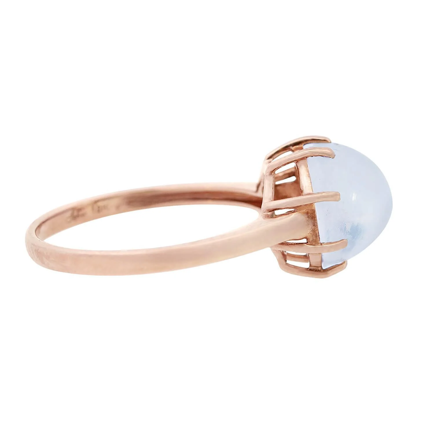 Estate 10k Rose Gold Moonstone Cab Prong Set - Image 3