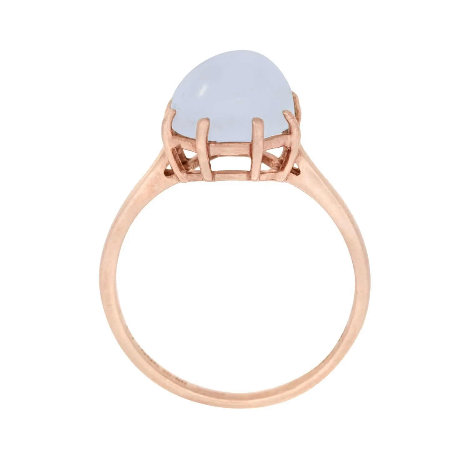 Estate 10k Rose Gold Moonstone Cab Prong Set - Image 4