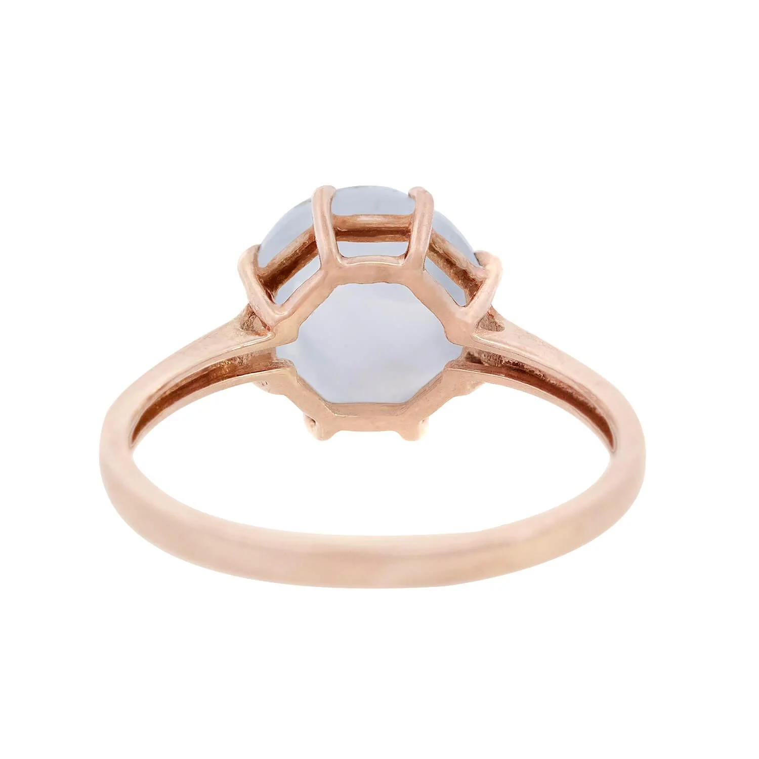 Estate 10k Rose Gold Moonstone Cab Prong Set - Image 5