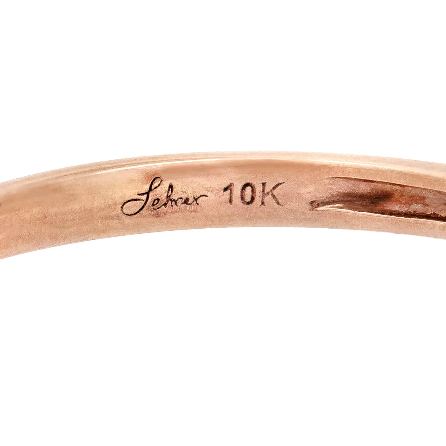 Estate 10k Rose Gold Moonstone Cab Prong Set - Image 6