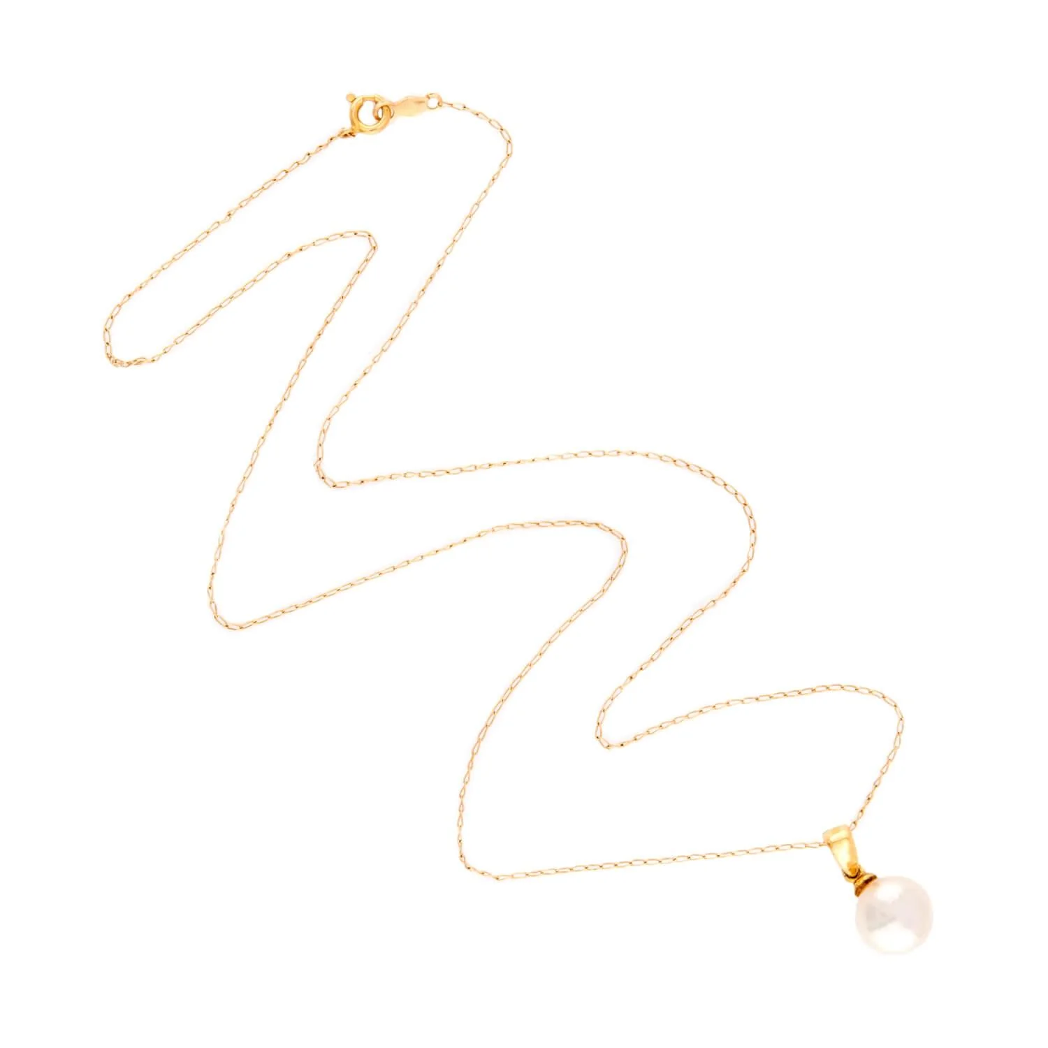 Estate 14k/18k Pearl Pendant Necklace - Image 2