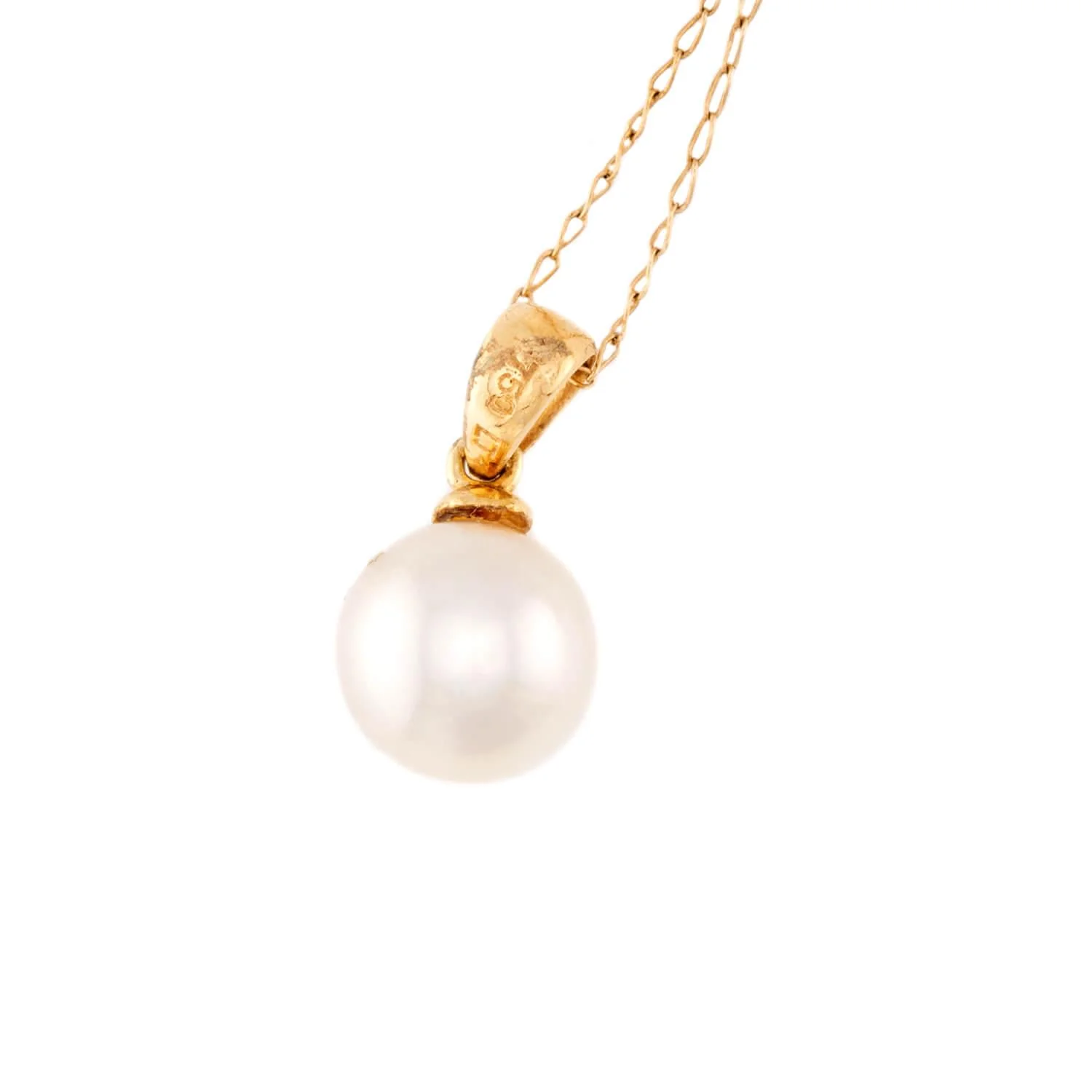 Estate 14k/18k Pearl Pendant Necklace - Image 4