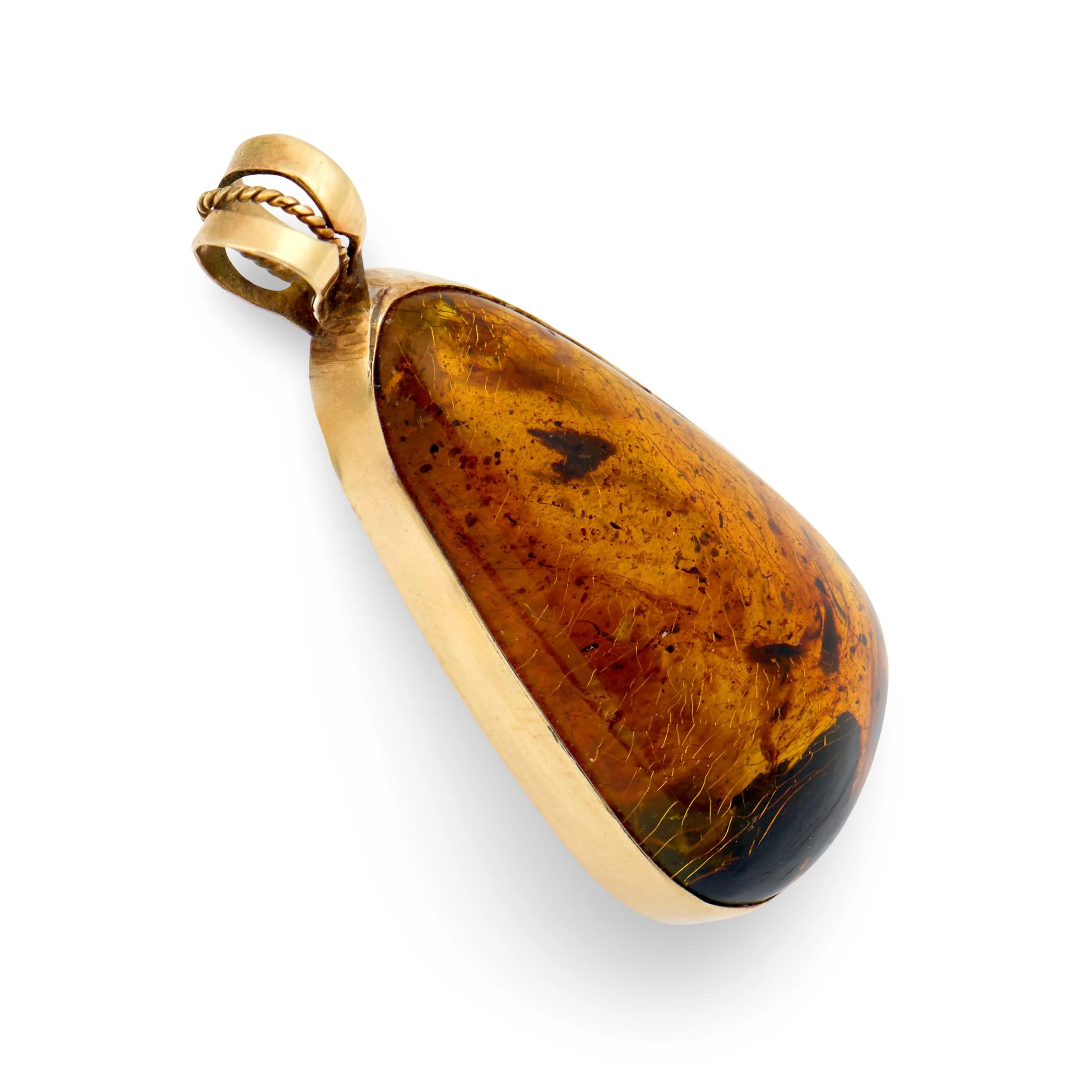 Estate 14k Amber Teardrop Pendant - Image 2