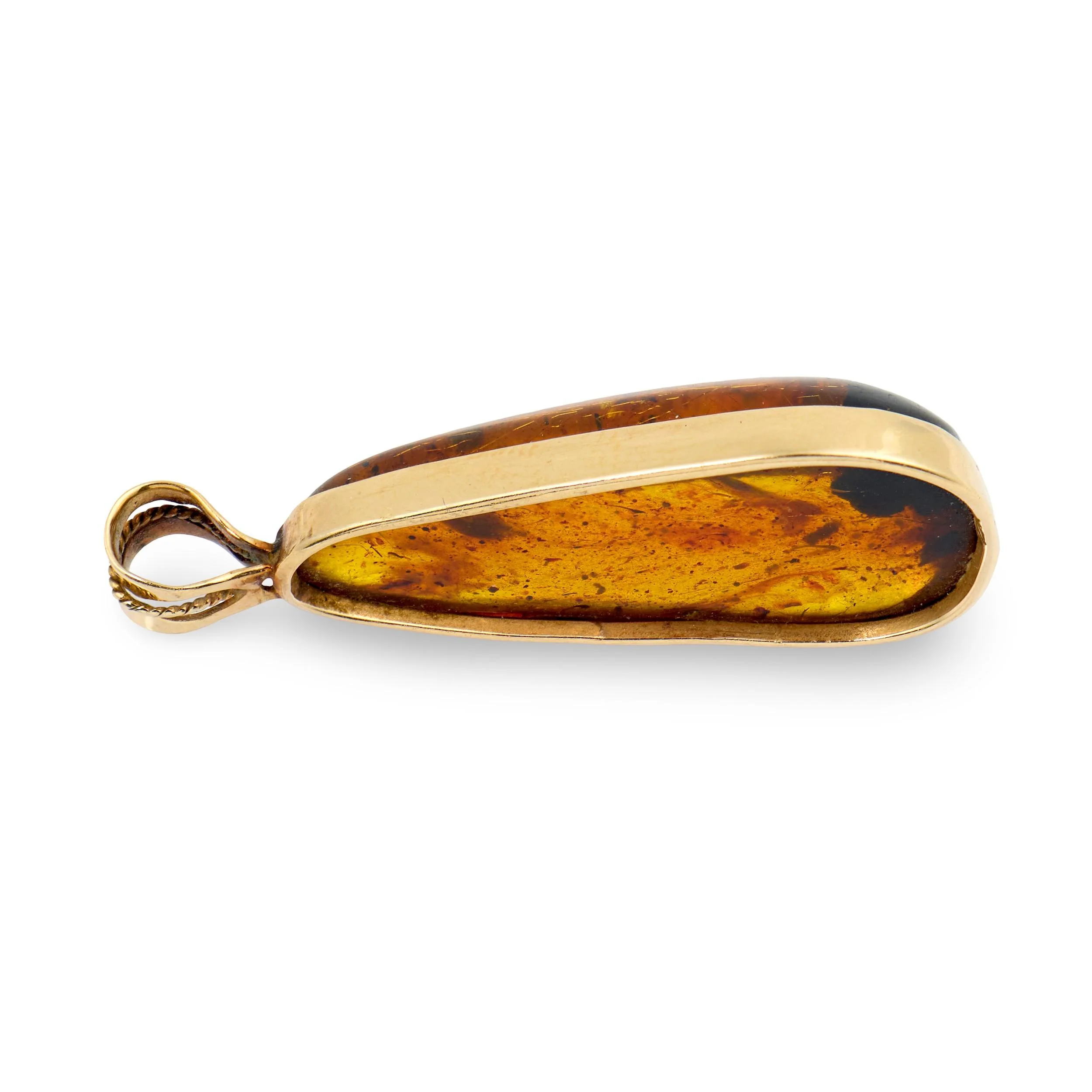 Estate 14k Amber Teardrop Pendant - Image 3