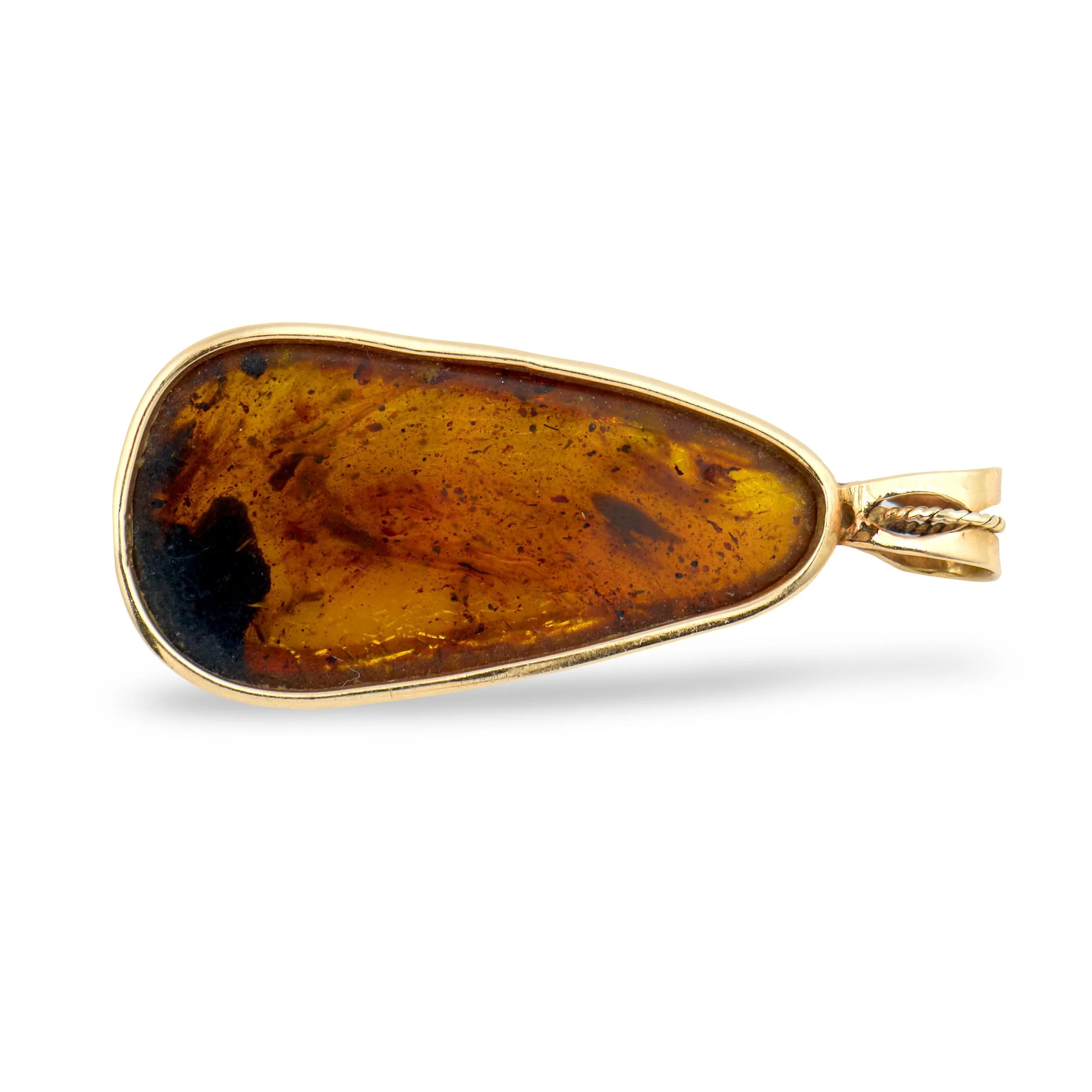 Estate 14k Amber Teardrop Pendant - Image 4