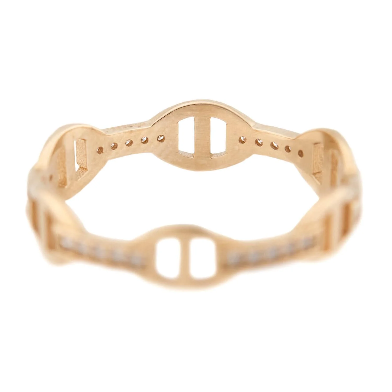 Estate 14k and Diamond Anchor Link Ring - Image 4